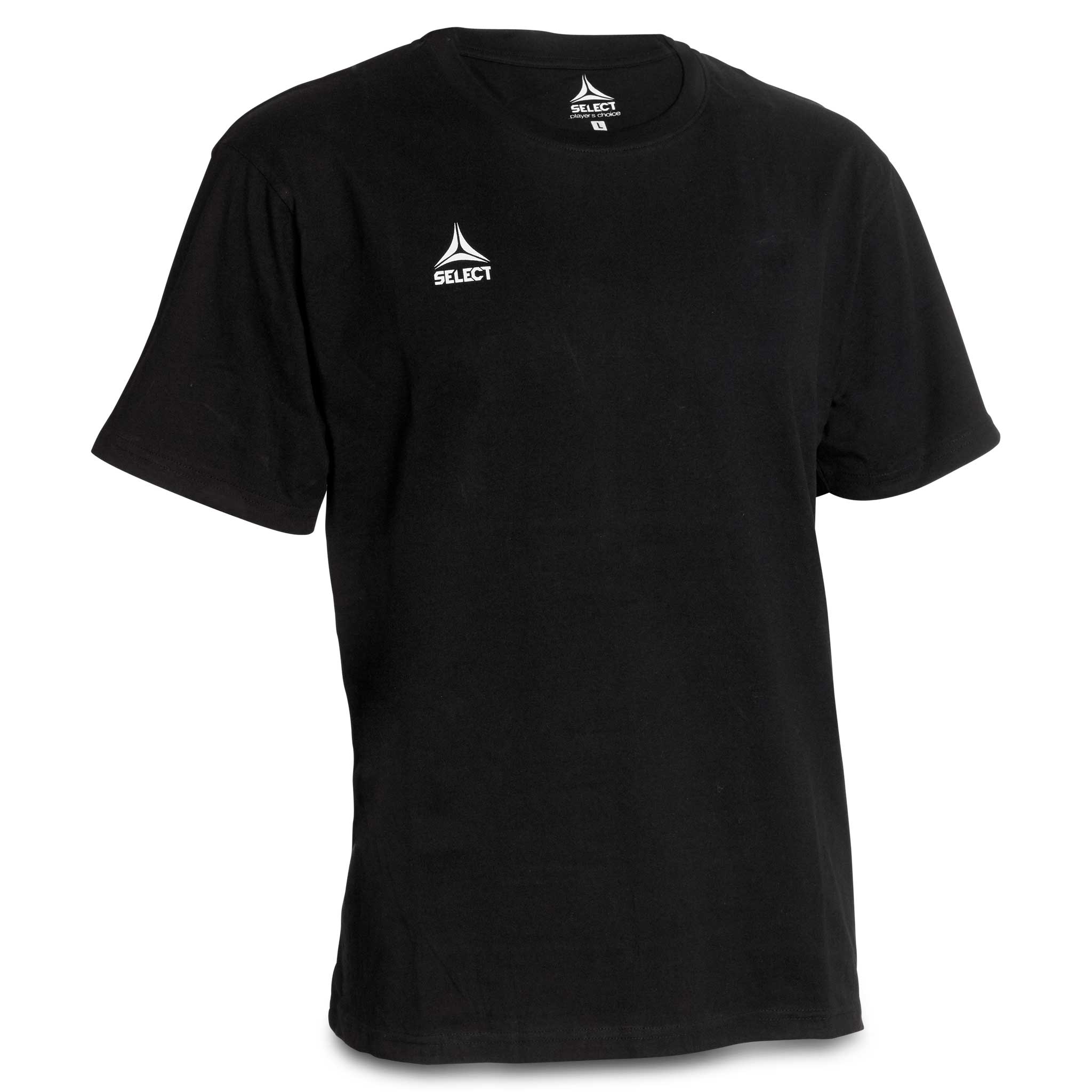 Forside av sort T-Shirt Basic Select v23 fritidsklær med hvit logo på brystet.