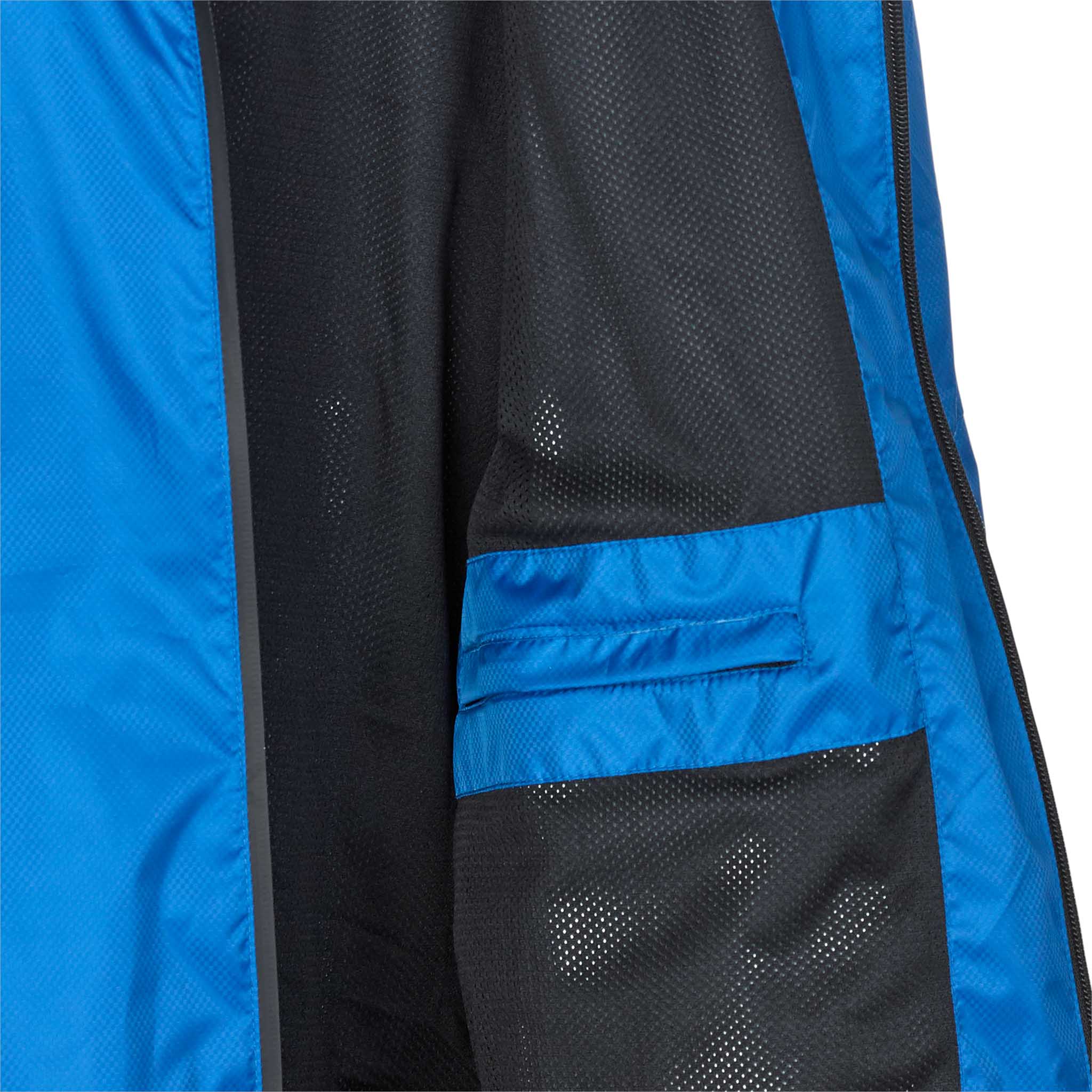 Nærbilde av All-weather jacket Monaco v24, Match & Training wear, med blått og svart mesh-fôr og innerlomme.