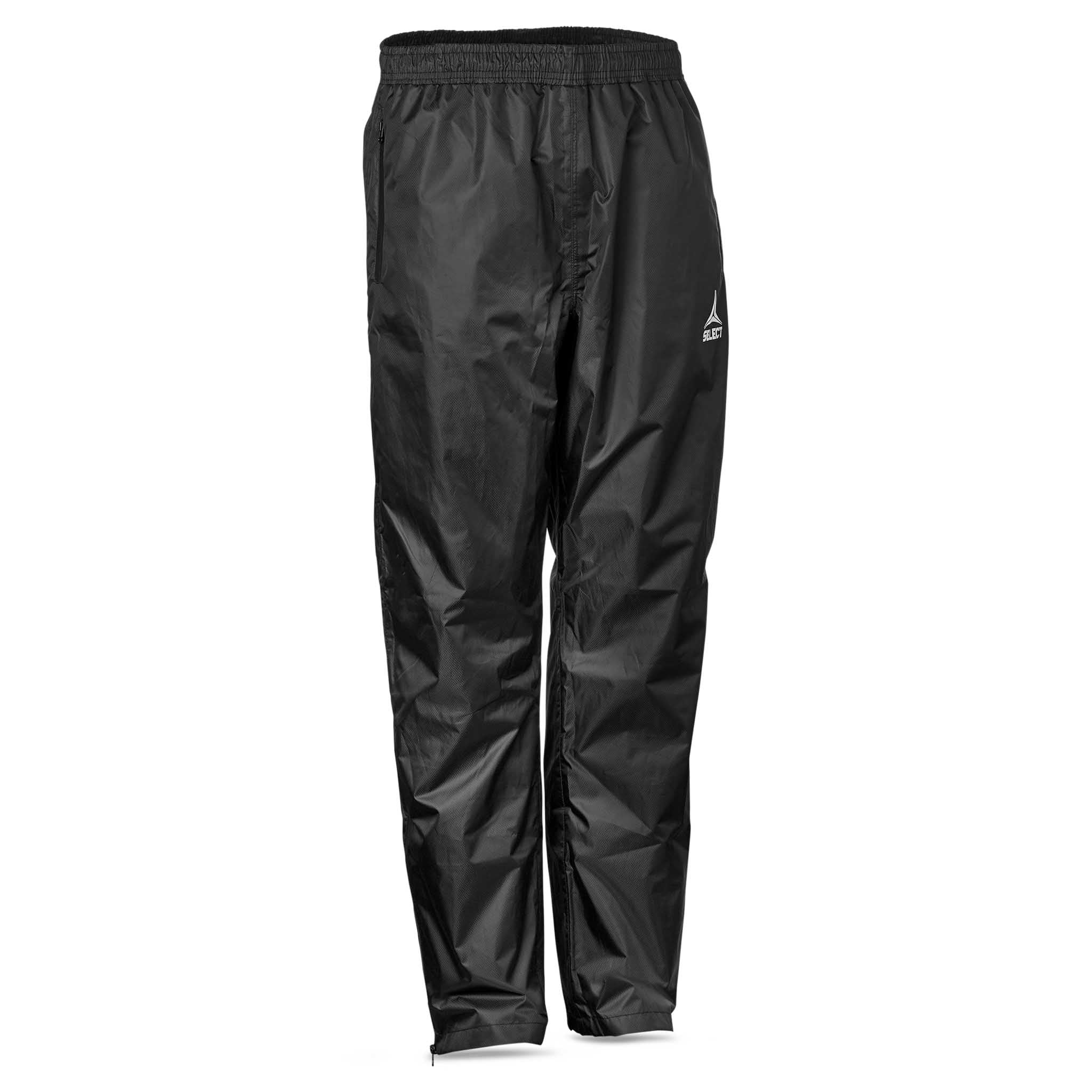 Forside av sorte All-weather pants Monaco v24, fotball kamp- og treningstøy.