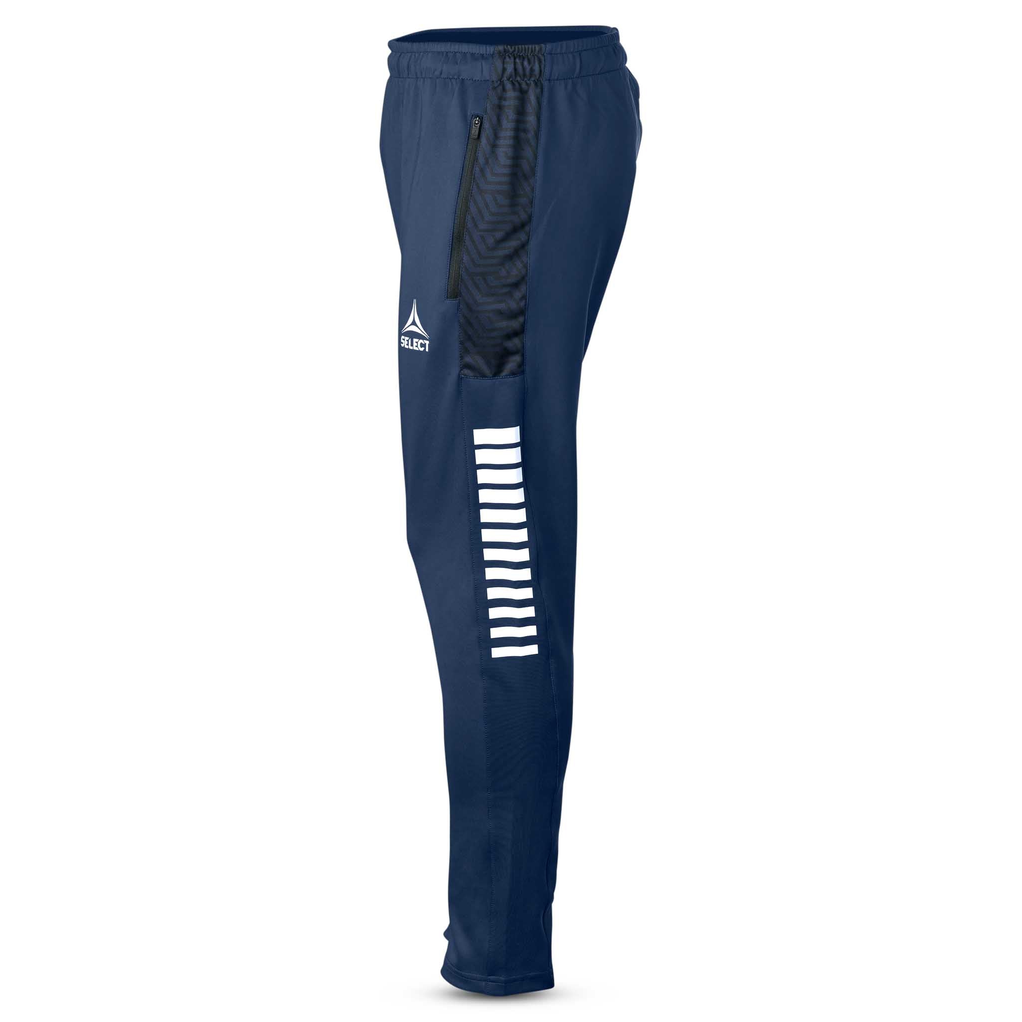 Marineblå og hvite Training pants Regular Fit Monaco v24, Kamp- og treningstøy, sett fra høyre side.