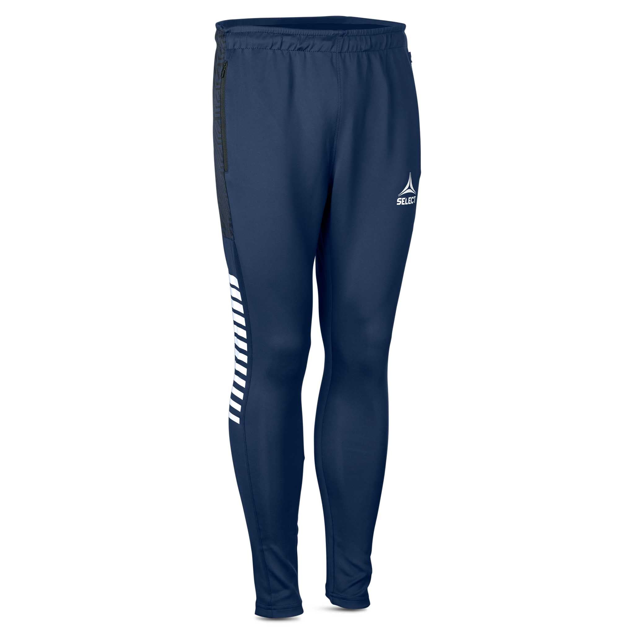 Forside av marineblå og hvite Training pants slim fit Monaco v24, kamp- og treningstøy, fotball