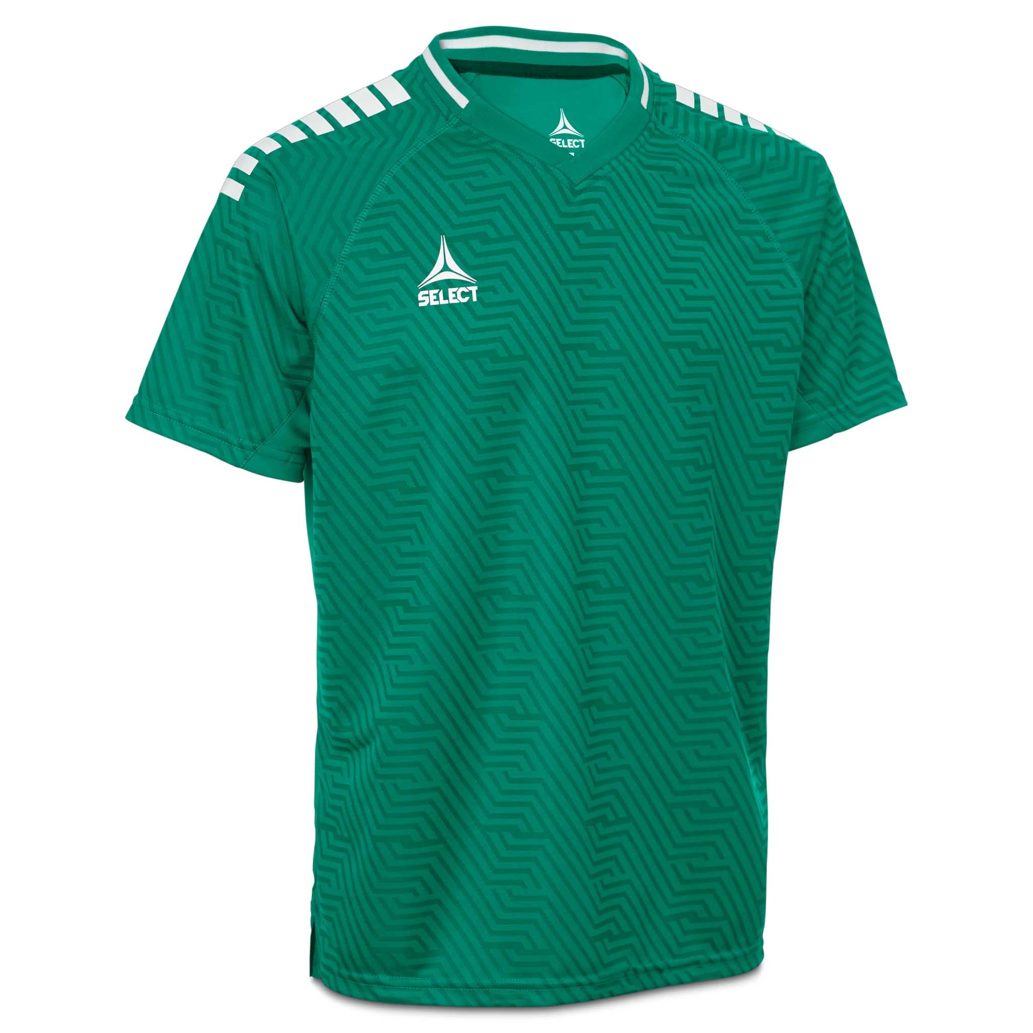 Grønn og hvit Player shirt S/S Monaco v24, fotball Match & Training wear, sett forfra.