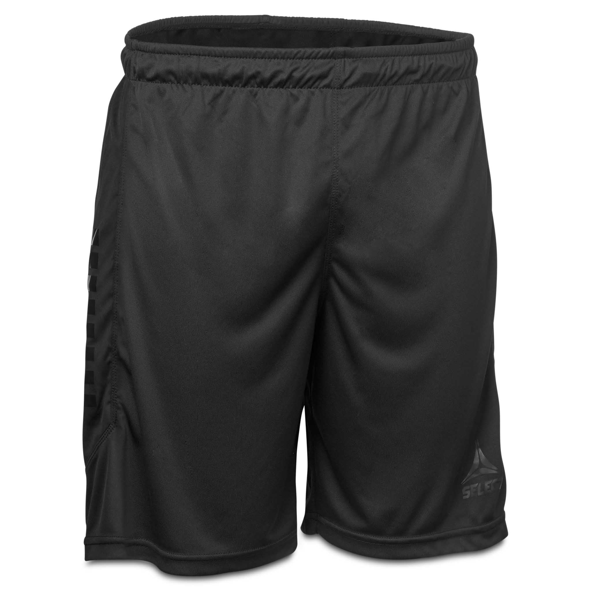 Svarte Player shorts Monaco v24, Match & Training wear, sett forfra med strikk i livet.