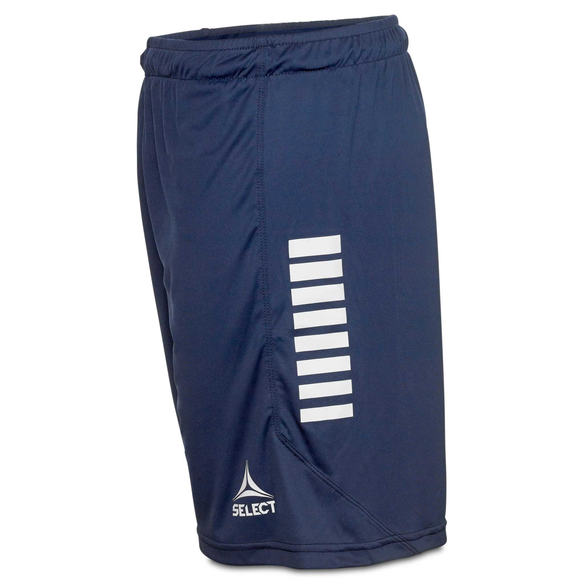 Marineblå Player shorts Monaco v24 med hvite striper, Kamp- og treningstøy, sett fra høyre side