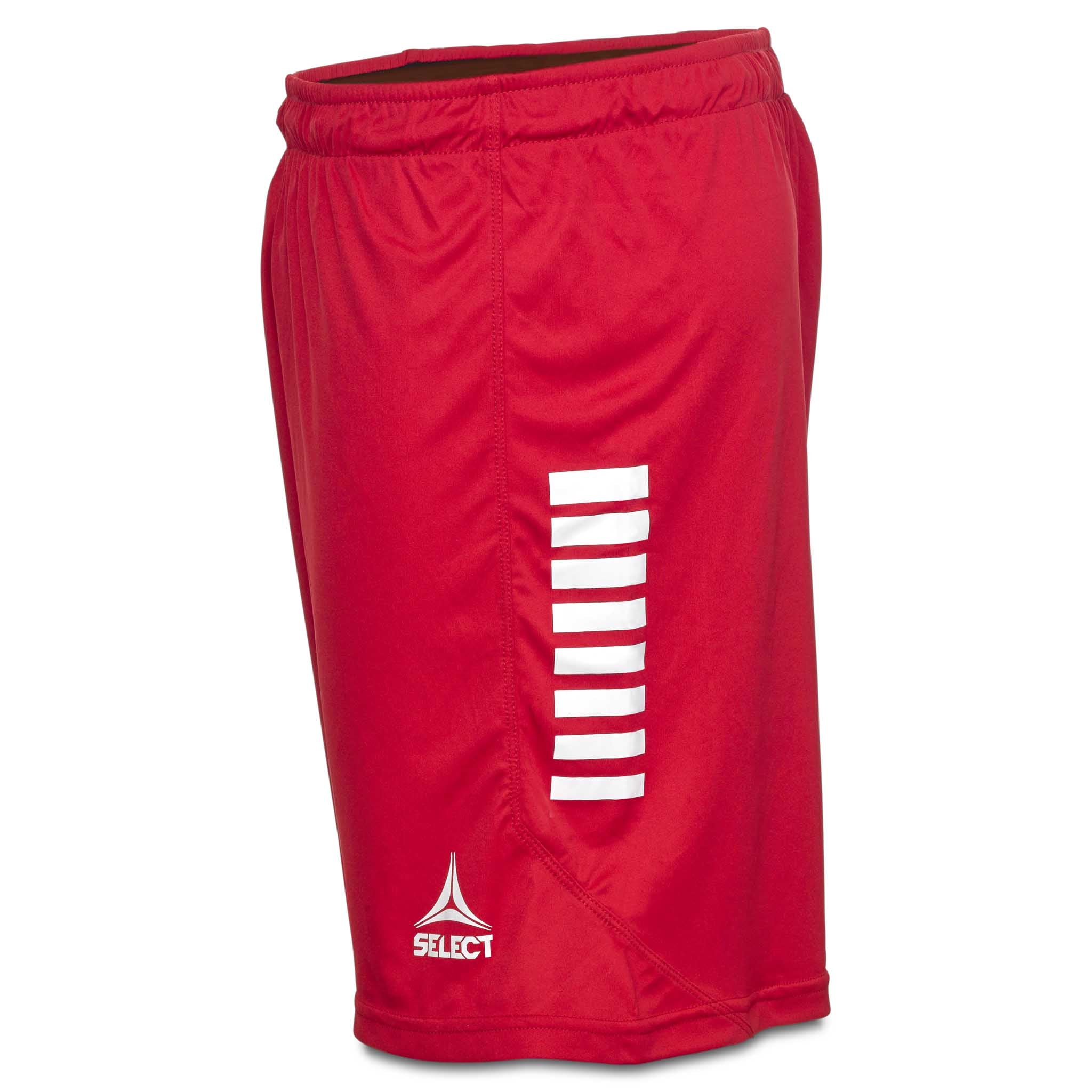 Røde og hvite Player shorts Monaco v24, kamp- og treningstøy, sett fra høyre.