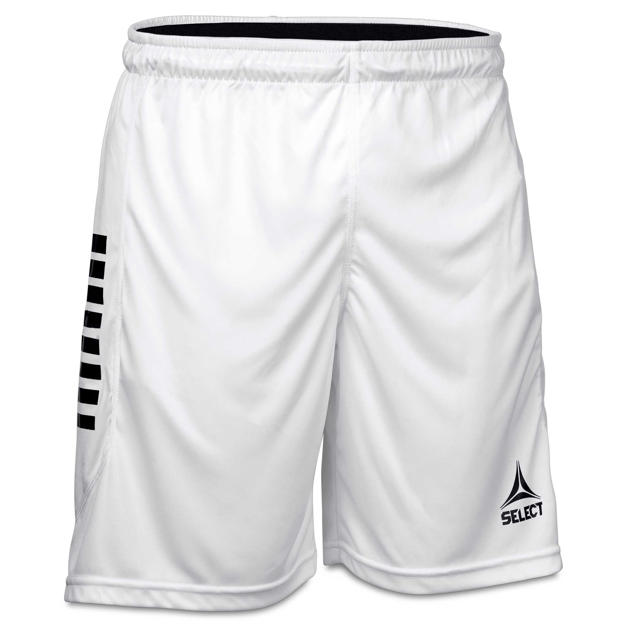 Forside av hvite og sorte Player shorts Monaco v24, Kamp- og treningstøy til fotball