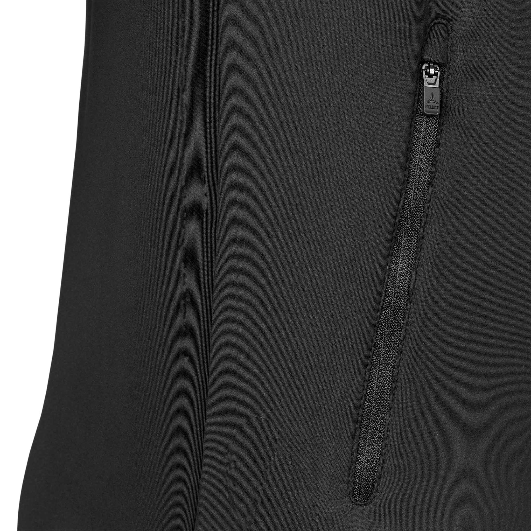 Nærbilde av svart Zip hoodie Monaco v24 kamp- og treningstøy med glidelåslomme-detalj
