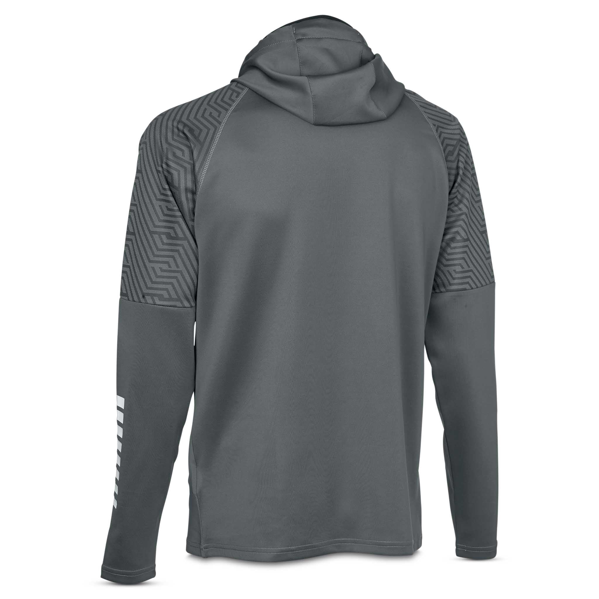 Grå og hvit Zip hoodie Monaco v24, Match & Training wear, vist fra baksiden.