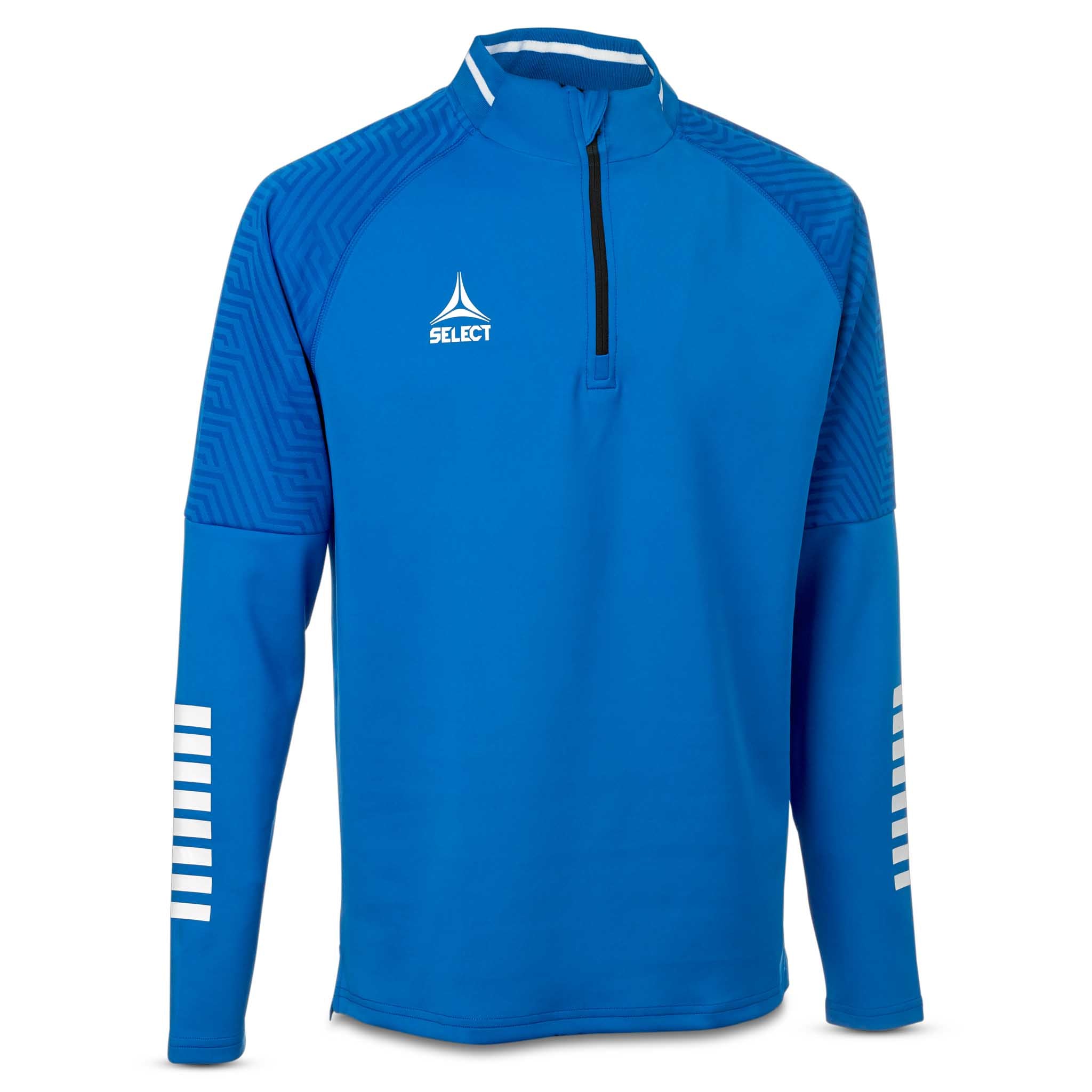 Blå og hvit Training sweat 1/2 zip Monaco v24, Kamp- og treningstøy, sett forfra