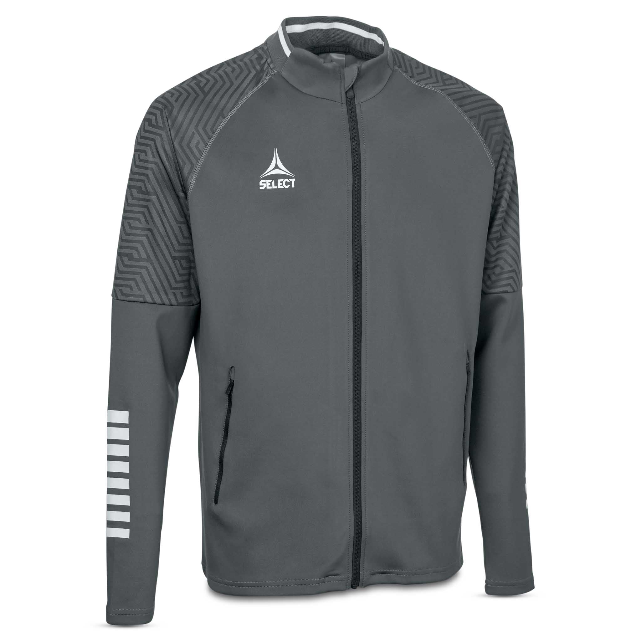 Forside av grå og hvit Zip jacket Monaco v24, Match & Training fotballklær.