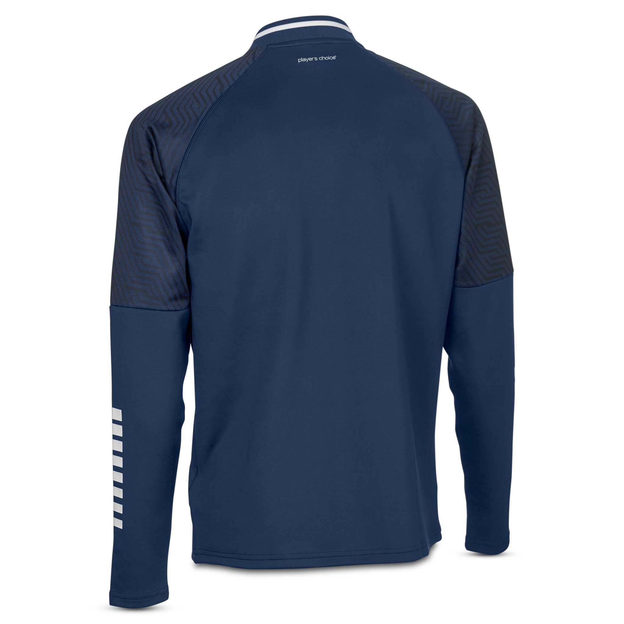 Bakside av marineblå og hvit Zip jacket Monaco v24, fotball Match & Training wear