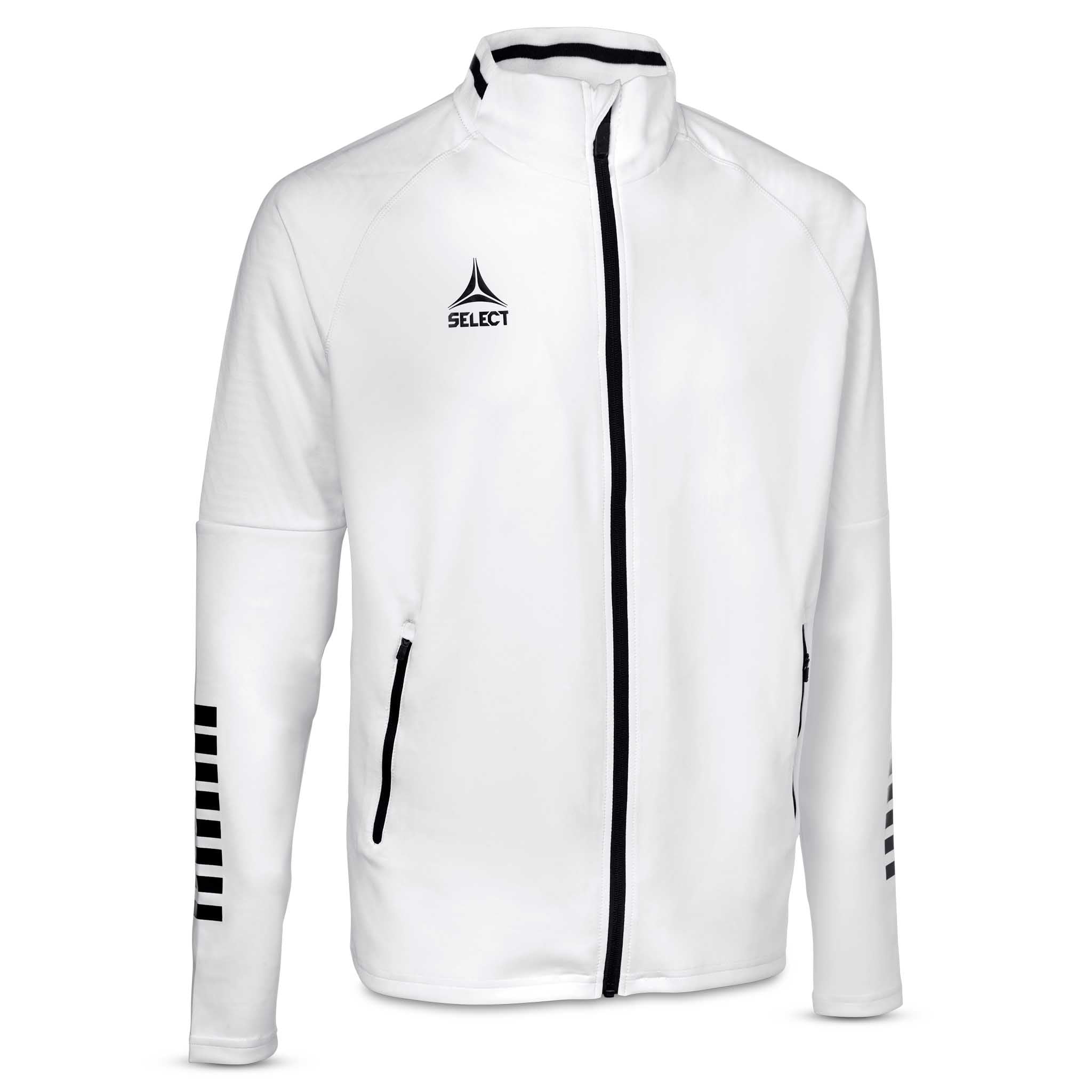 Forside av hvit og svart Zip jacket Monaco v24, Match & Training wear til fotball