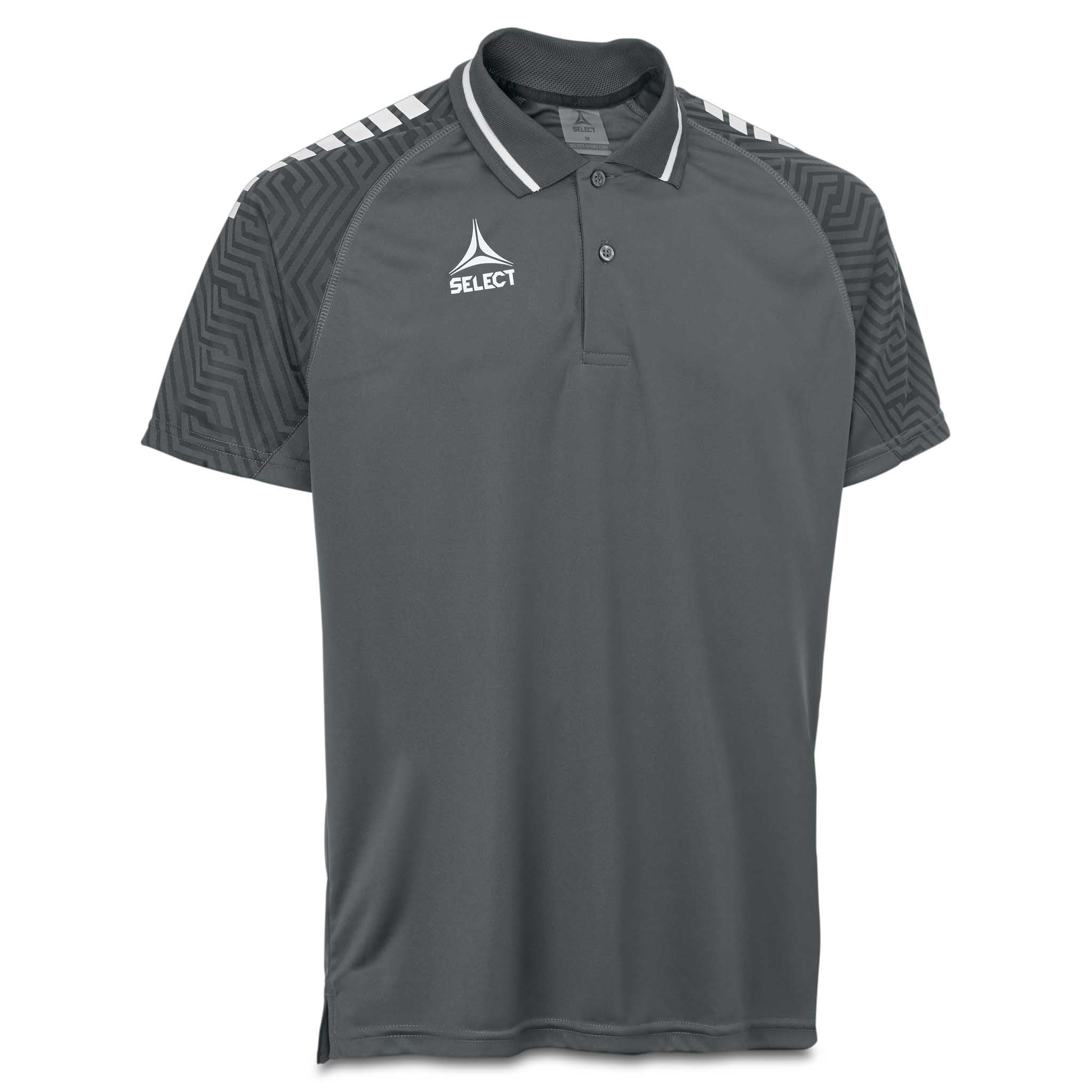 Forfra av grå og hvit Technical Polo Monaco v24, fritidstøy fotball polo