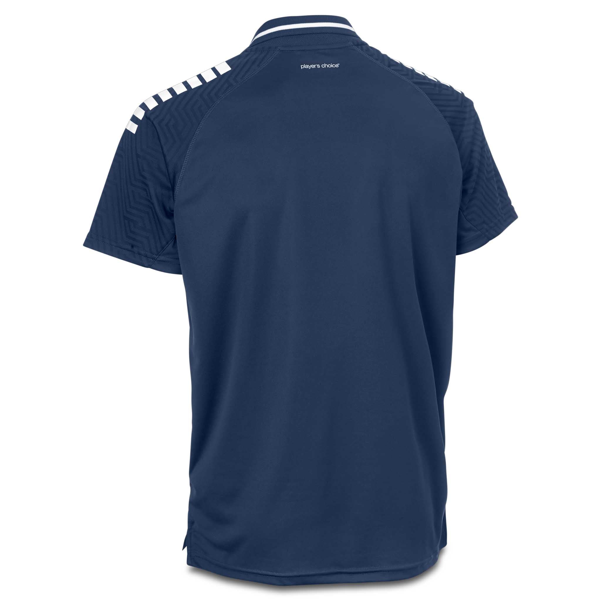 Bakside av marineblå og hvit Technical Polo Monaco v24 fritidsklær fotballtrøye