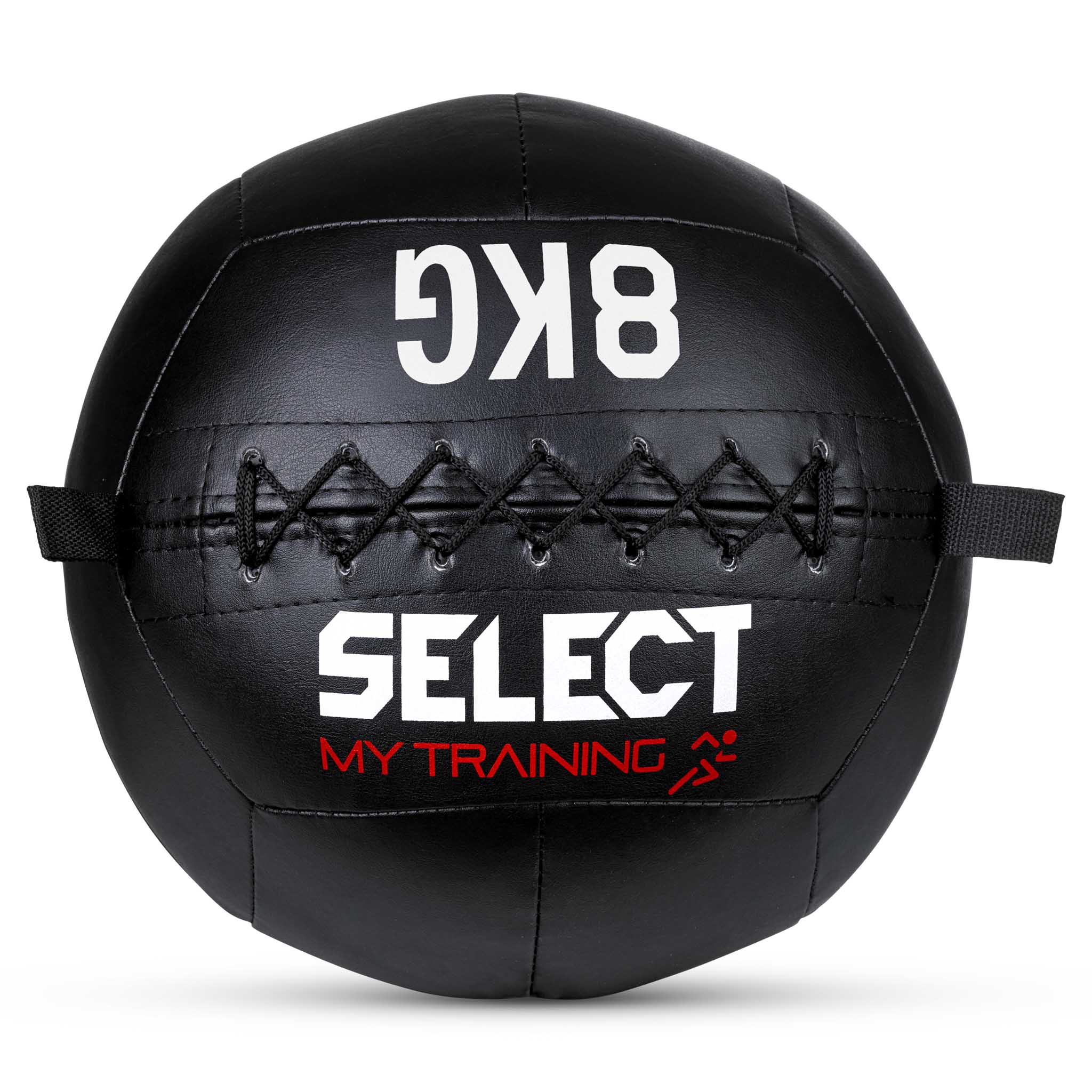 Forsidebilde av sort 8 kg Select Gymball med hvit og rød My Training-logo.