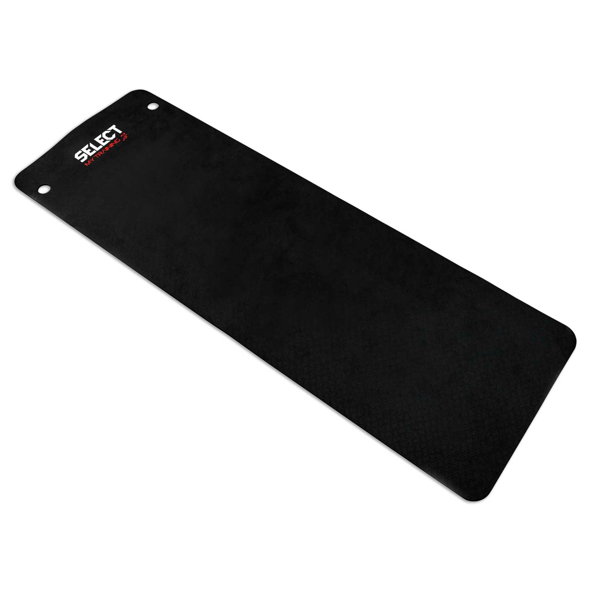 Forside af sort Select Trainingmat med logo og øjer