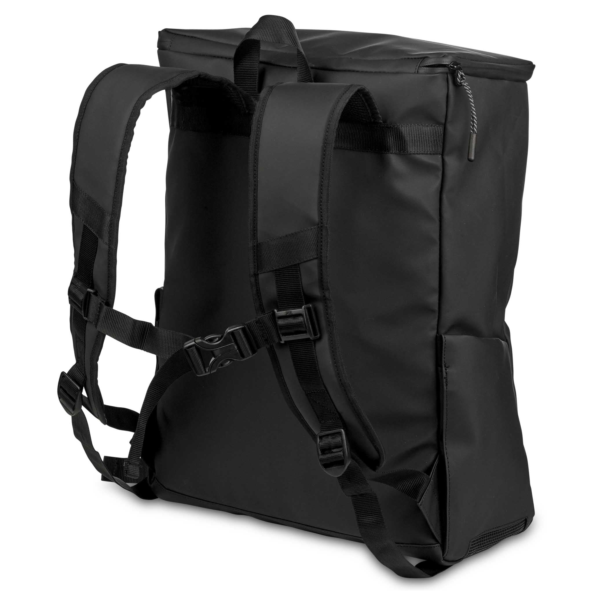 Svart Backpack all-weather v25 sportsbag, bakside med polstrede stropper