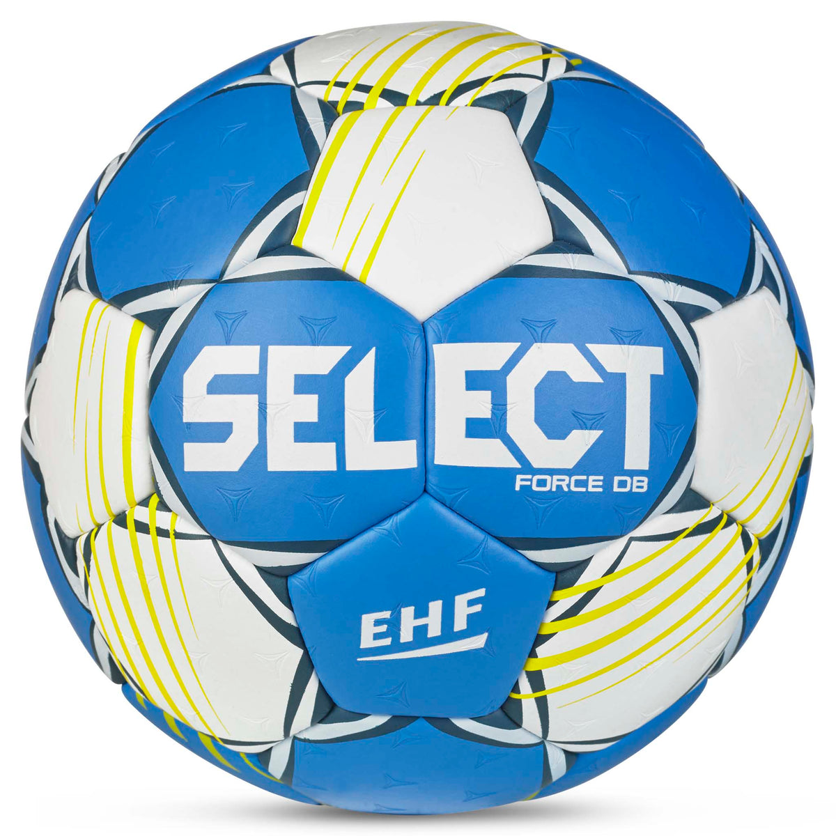 Force DB v25 håndball, forside, i blått, hvitt og gult.