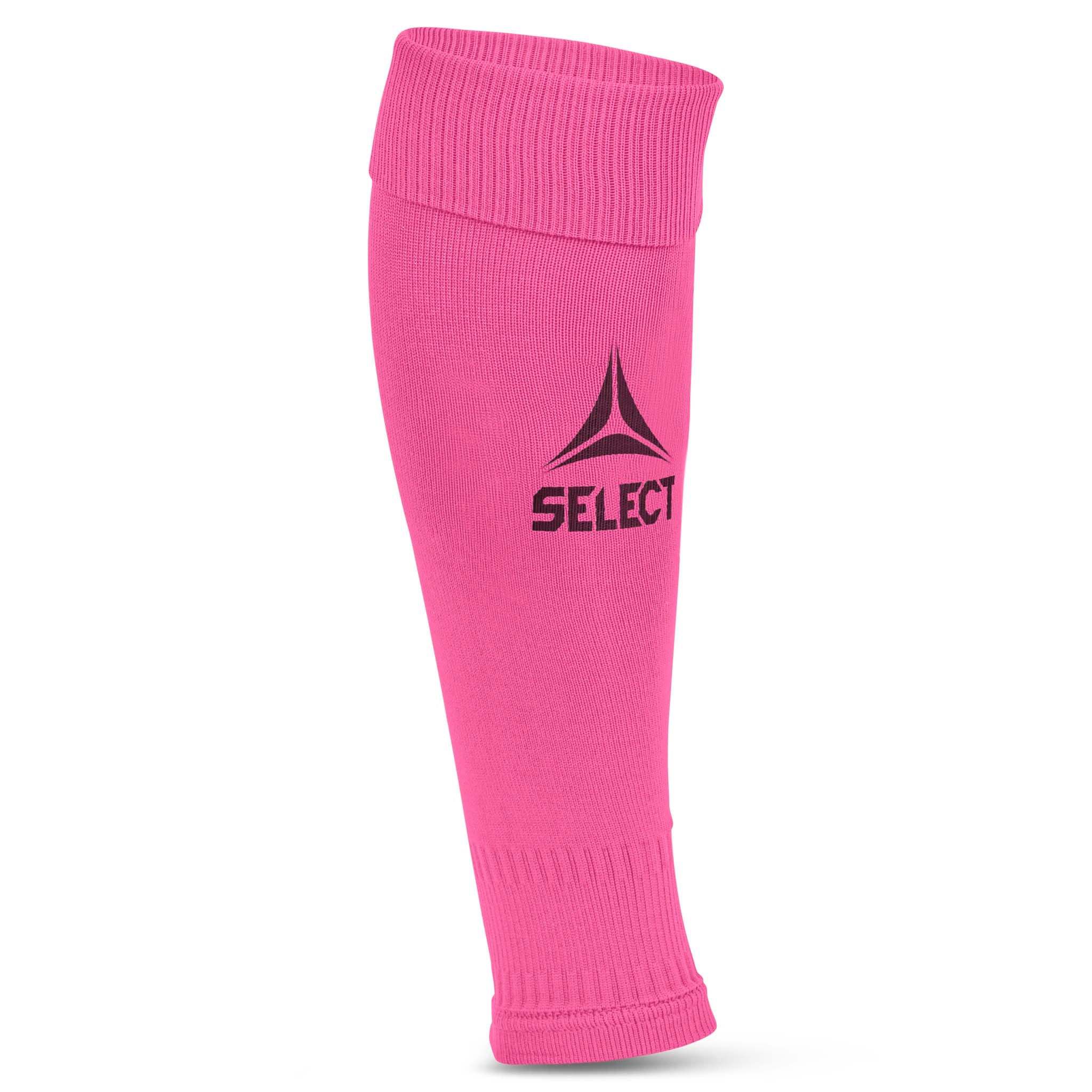 Rosa Football tube Elite v23, fotløs strømpe med svart logo, tilbehør, sett forfra.