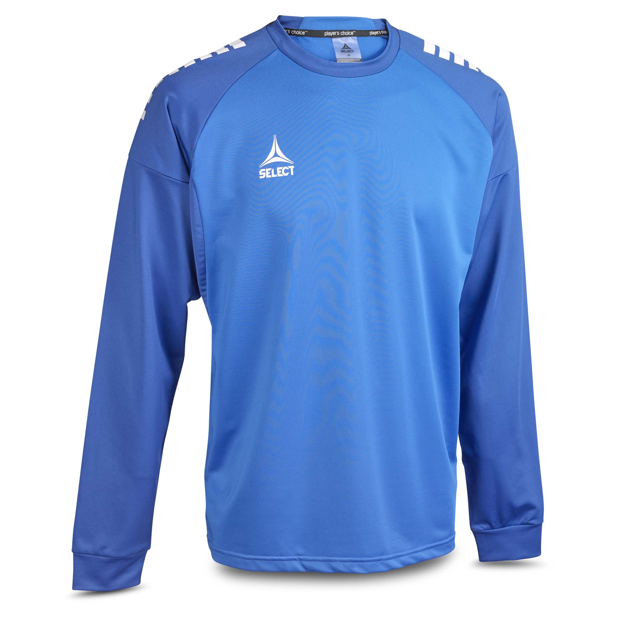 Forside av blå Training sweat Spain v25, kamp- og treningstøy, med hvit Select-logo