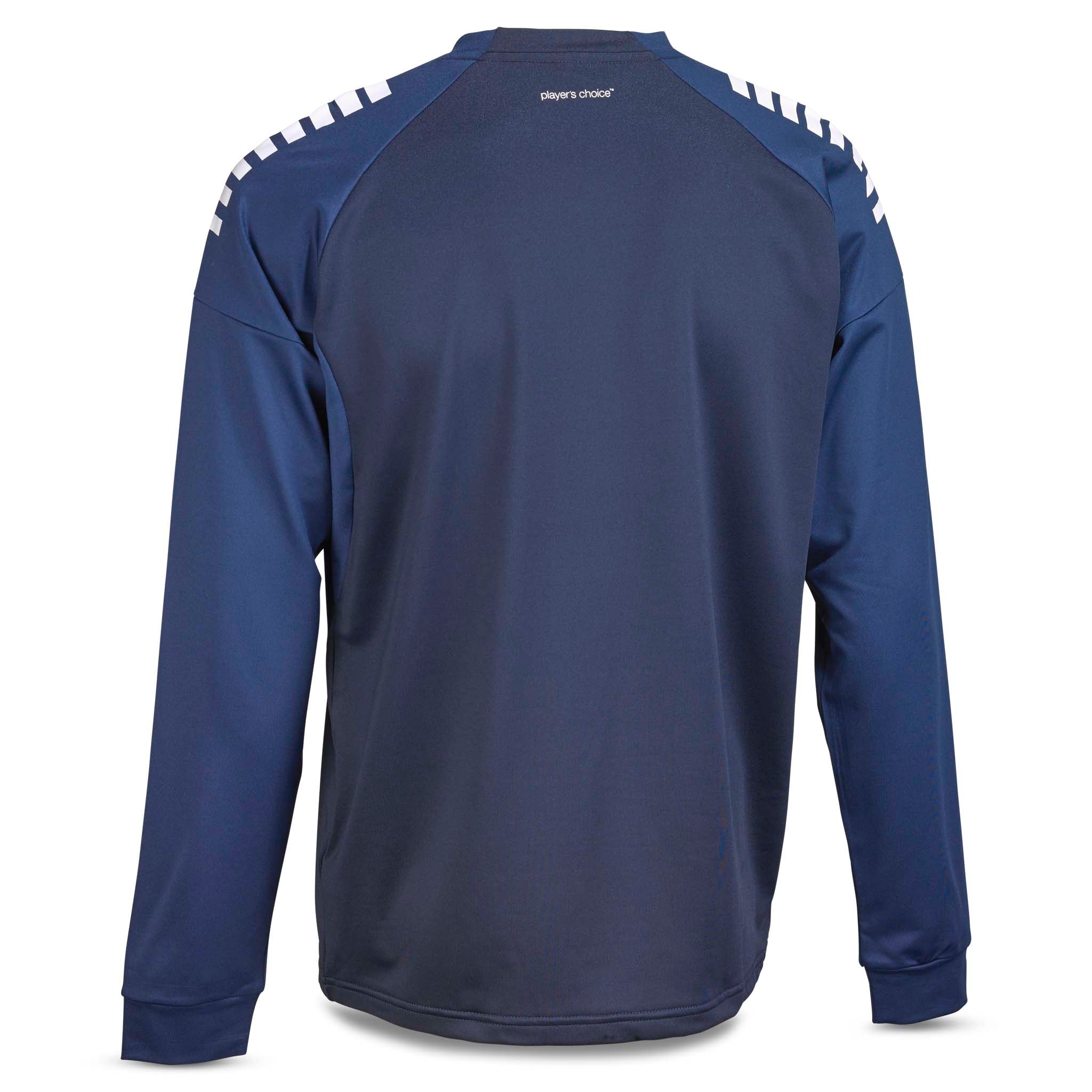 Training sweat Spain v25, kamp- og treningstøy, marineblå med hvit skulderdetalj, bakside.