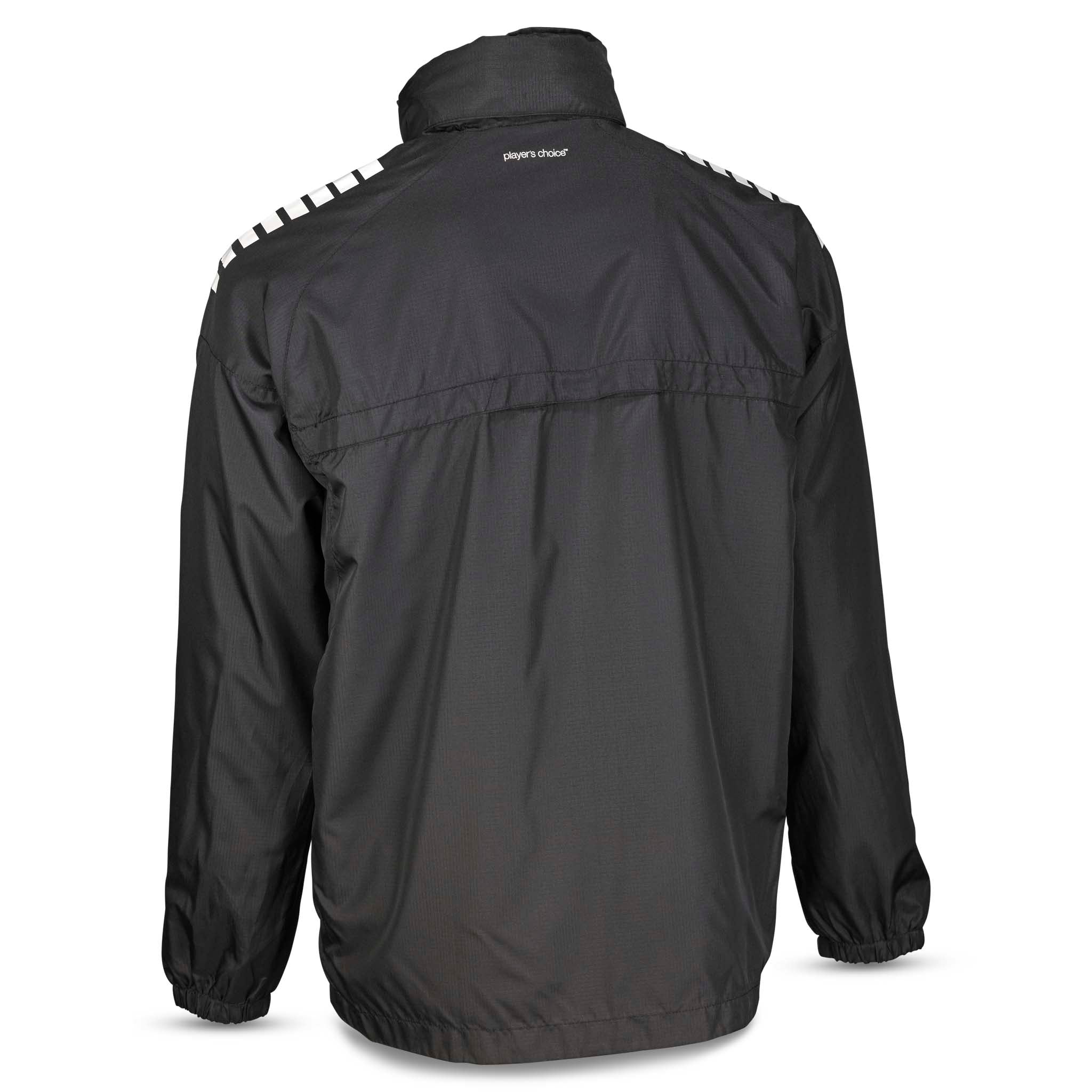 Bakside av svart Training jacket Spain v25 med hvit skulderdetalj, Match & Training wear til fotball.
