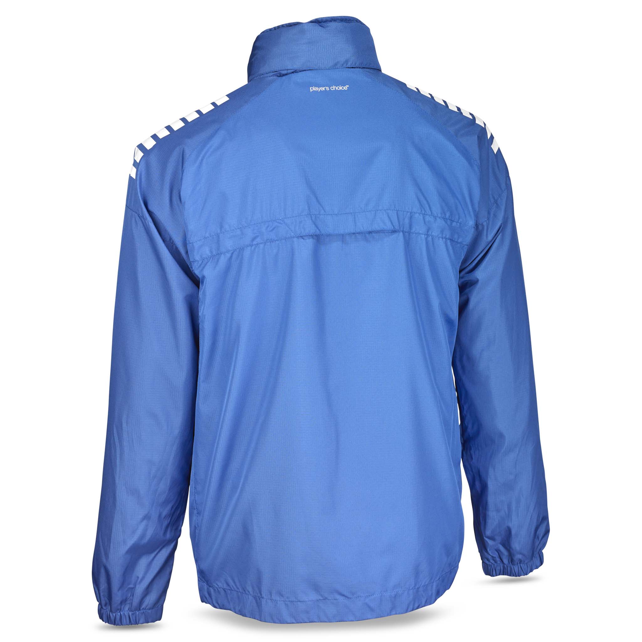 Bakside av blå og hvit Training jacket Spain v25, Match & Training wear med fotballdetaljer.
