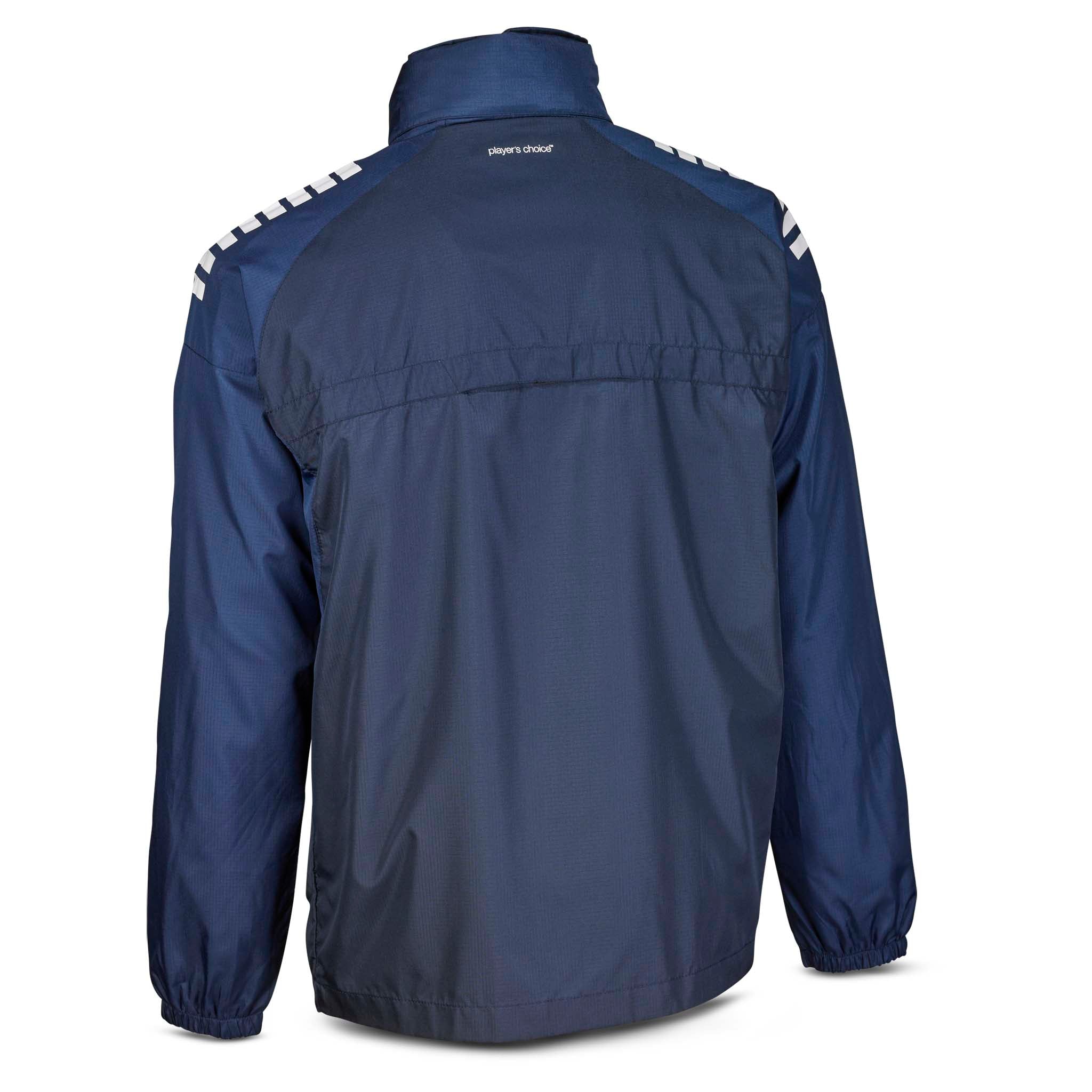 Bakside av marineblå og hvit Training jacket Spain v25, Match & Training wear med chevron-skulderdetalj