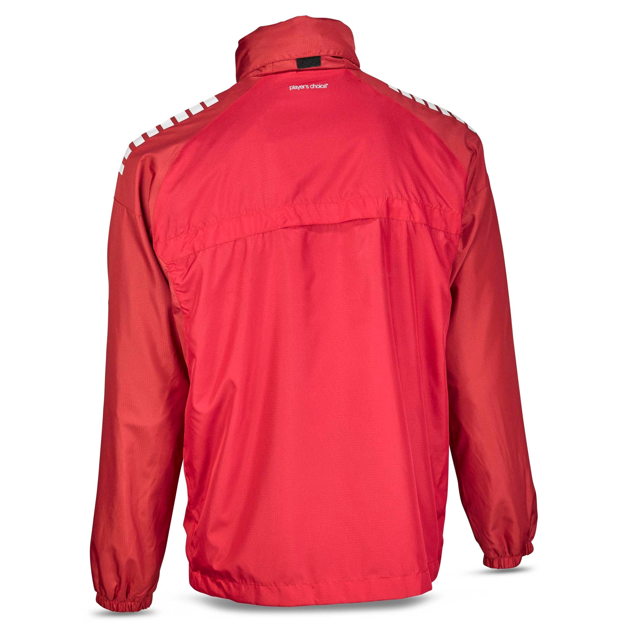 Bakside av rød og hvit Training jacket Spain v25, Match & Training wear med hvite skulderdetaljer