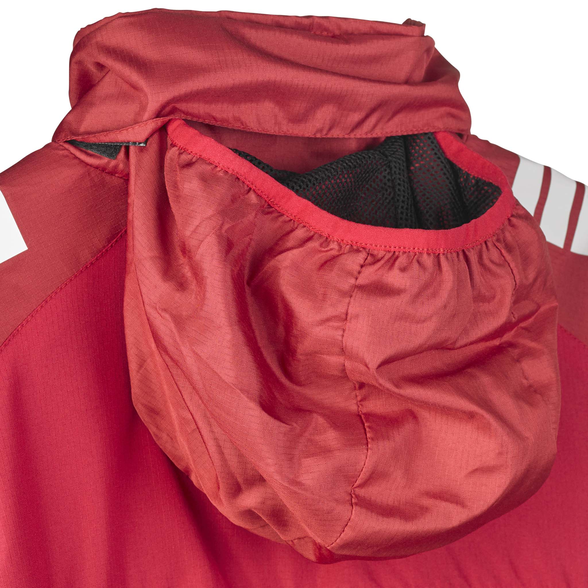 Nærbilde av rød og hvit Training jacket Spain v25 hette, Match & Training wear