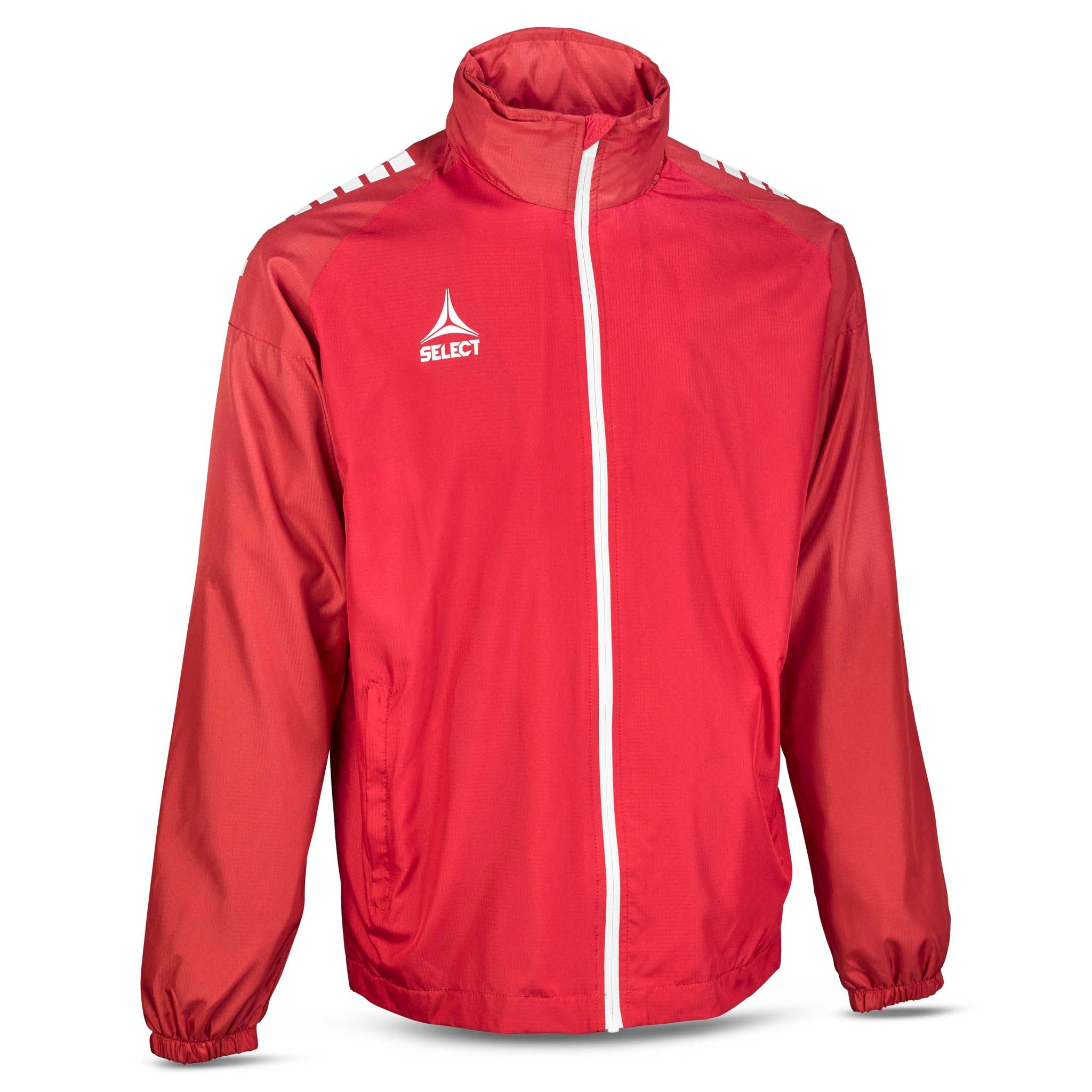 Forside av rød Training jacket Spain v25 med hvit glidelås, Match & Training wear