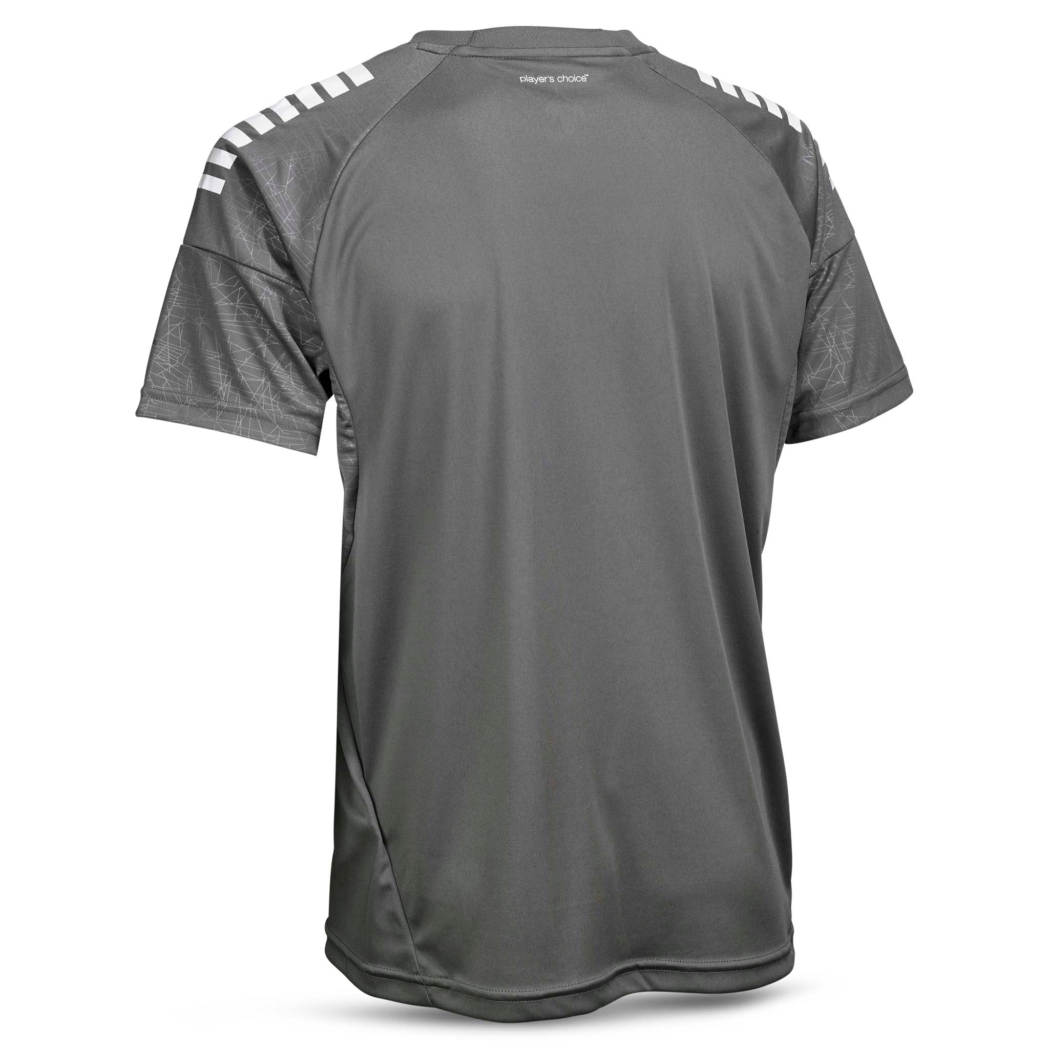 Player shirt S/S Spain v25, grå med hvite detaljer, fotball kamp- og treningstøy, bakside.