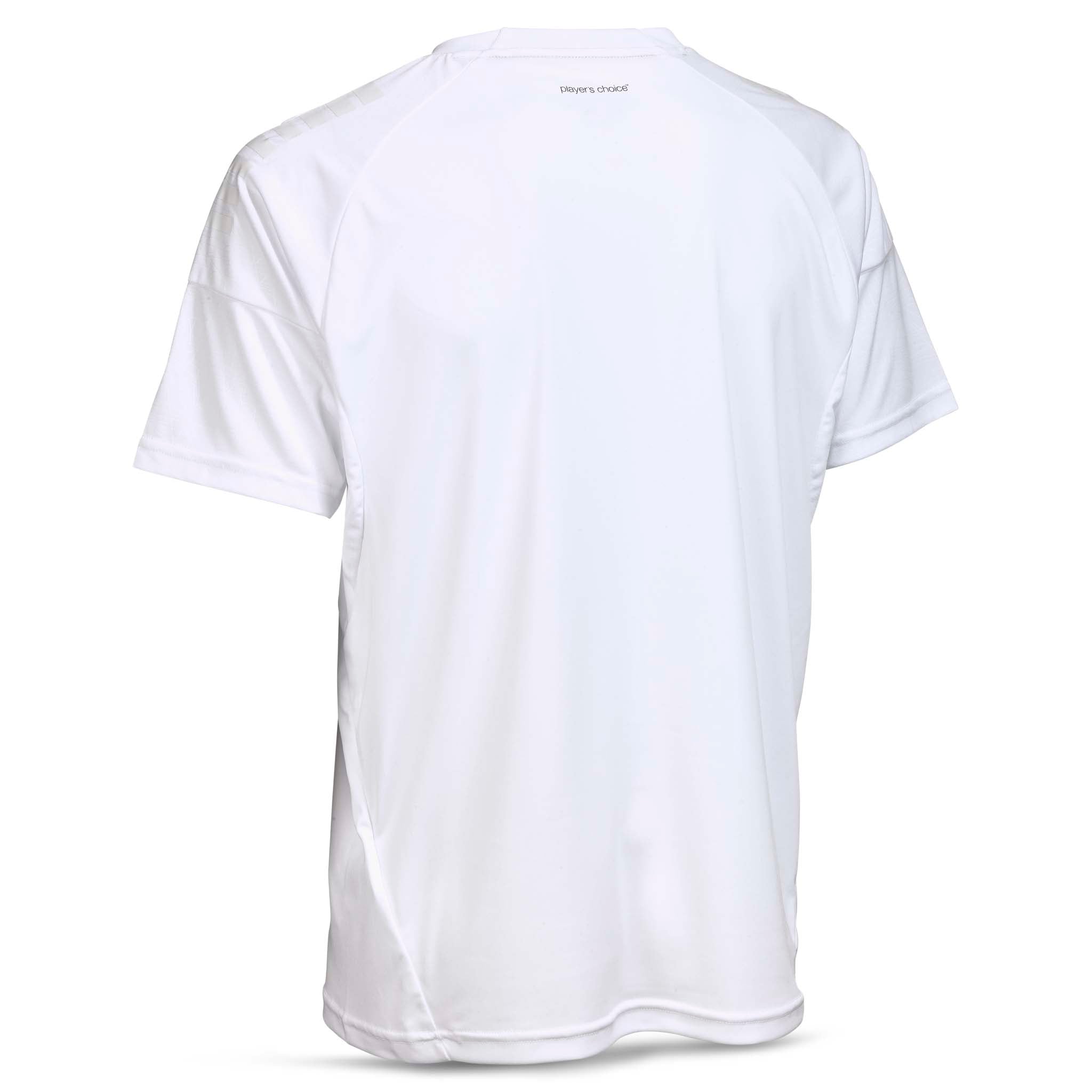 Bakside av hvit Player shirt S/S Spain v25, Match & Training wear fotballdrakt.