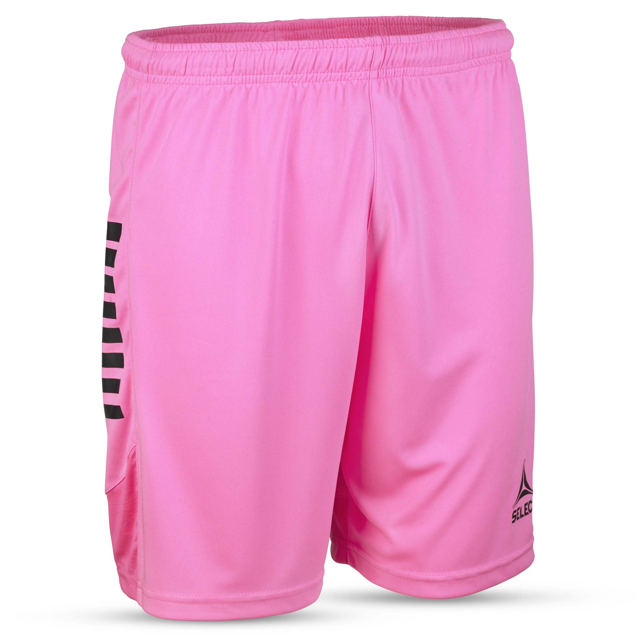 Rosa Player shorts Spain v25, kamp- og treningstøy, sett forfra med sort logodetalj