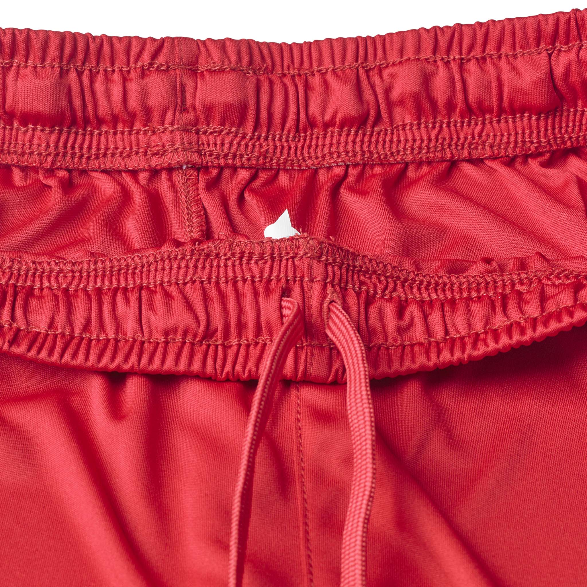 Nærbilde av røde Player shorts Spain v25, Match & Training-klær, med strikk i livet og snoredetalj