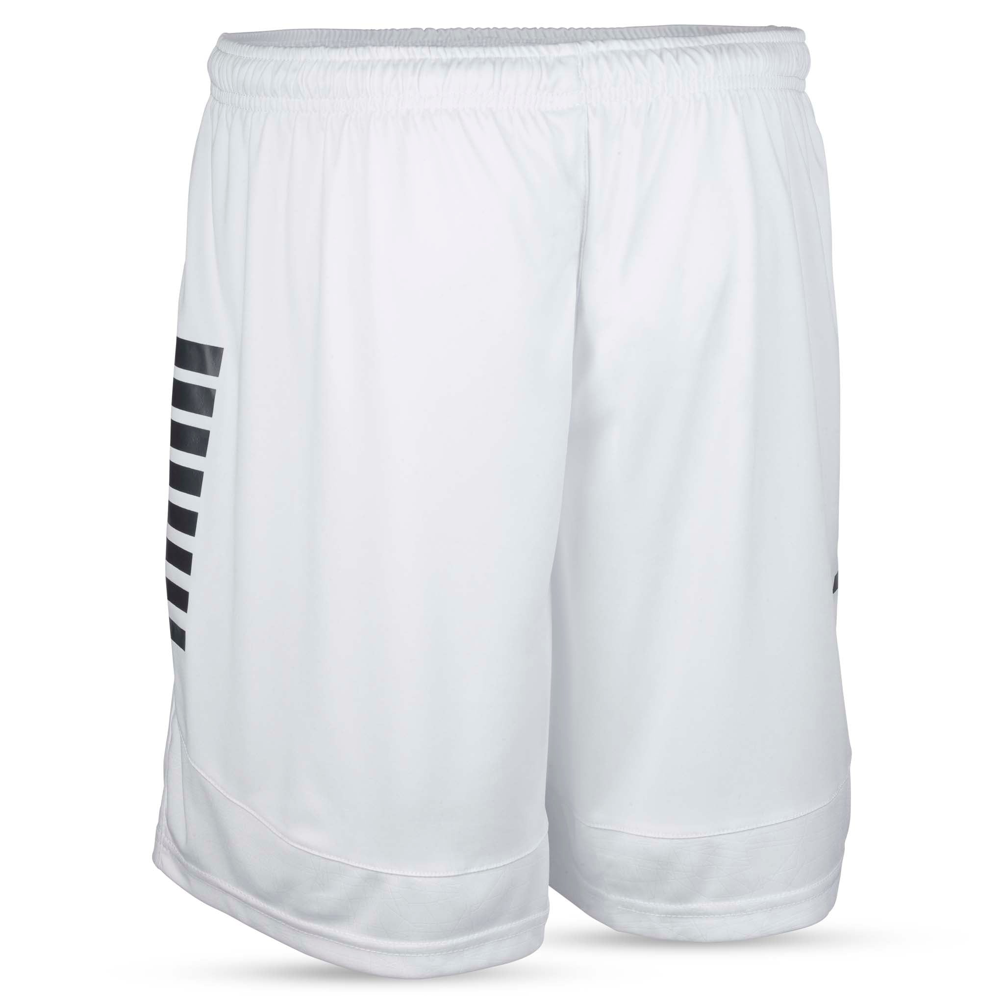 Bakside av hvite Player shorts Spain v25 med svarte striper, Match & Training wear fotball