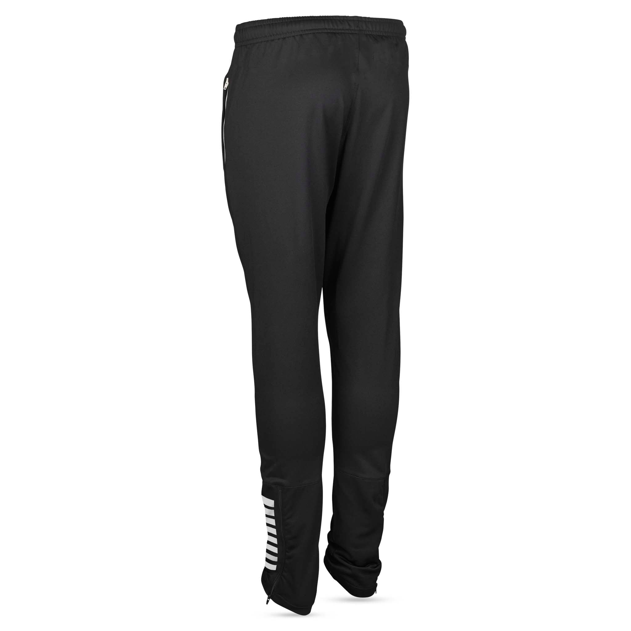 Svarte Training pants regularFit Spain v25, Match & Training wear, sett bakfra med hvit detalj ved buksekant.