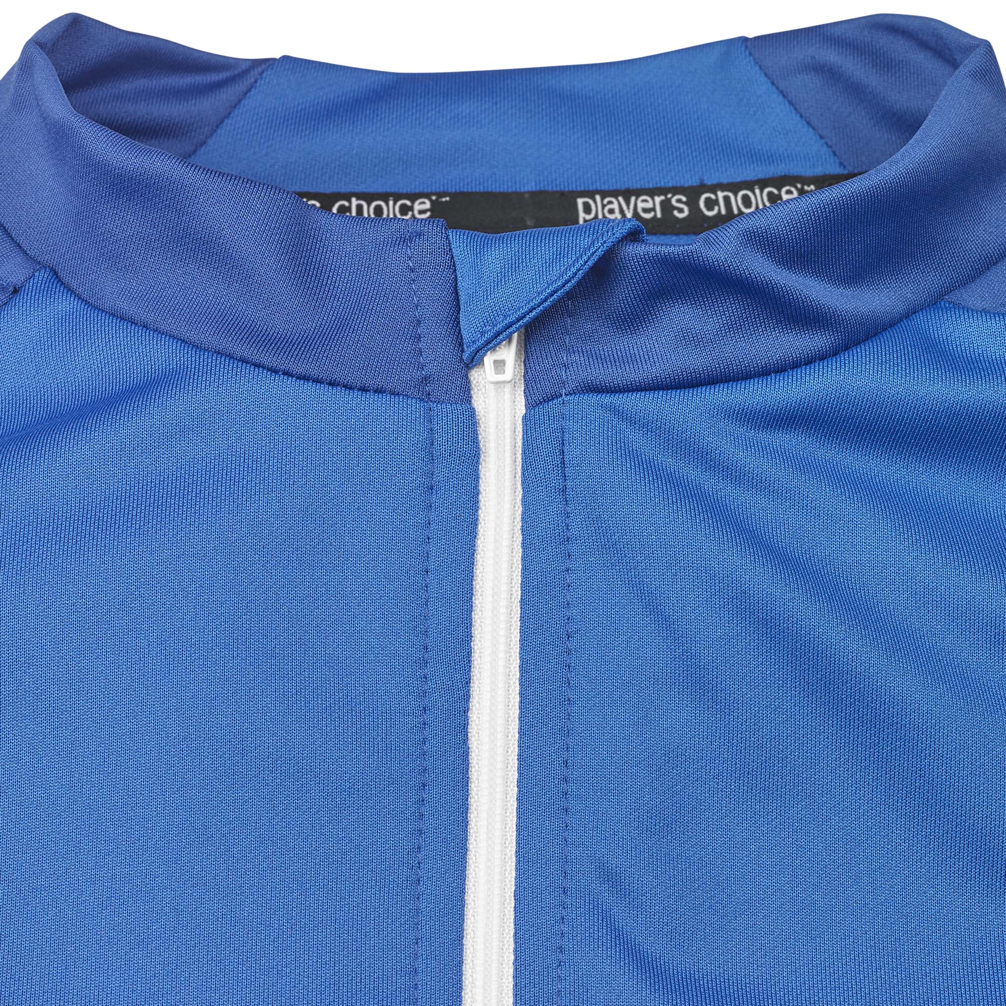 Nærbilde av blå Training sweat 1/2 zip Spain v25, Match & Training wear, hvit glidelås og kragedetalj