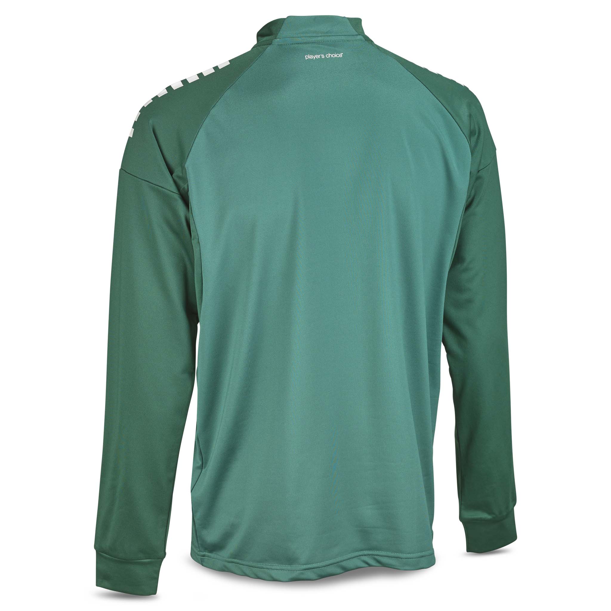 Bakside av grønn Training sweat 1/2 zip Spain v25, Match & Training wear, med hvite skulderdetaljer.