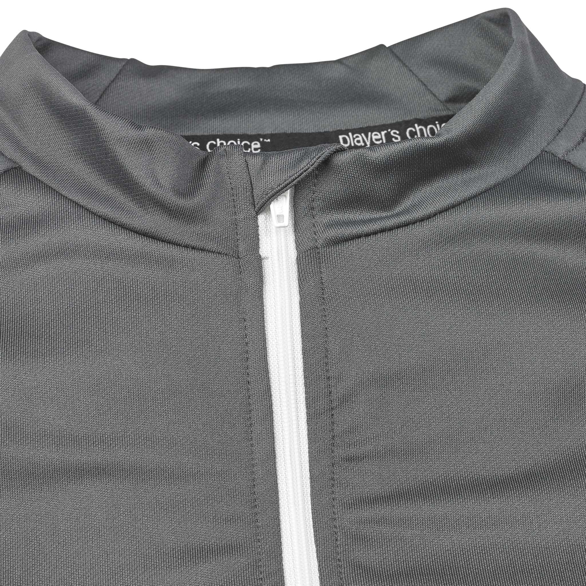 Nærbilde av grå Training sweat 1/2 zip Spain v25, Match & Training wear, hvit glidelås og kragedetalj