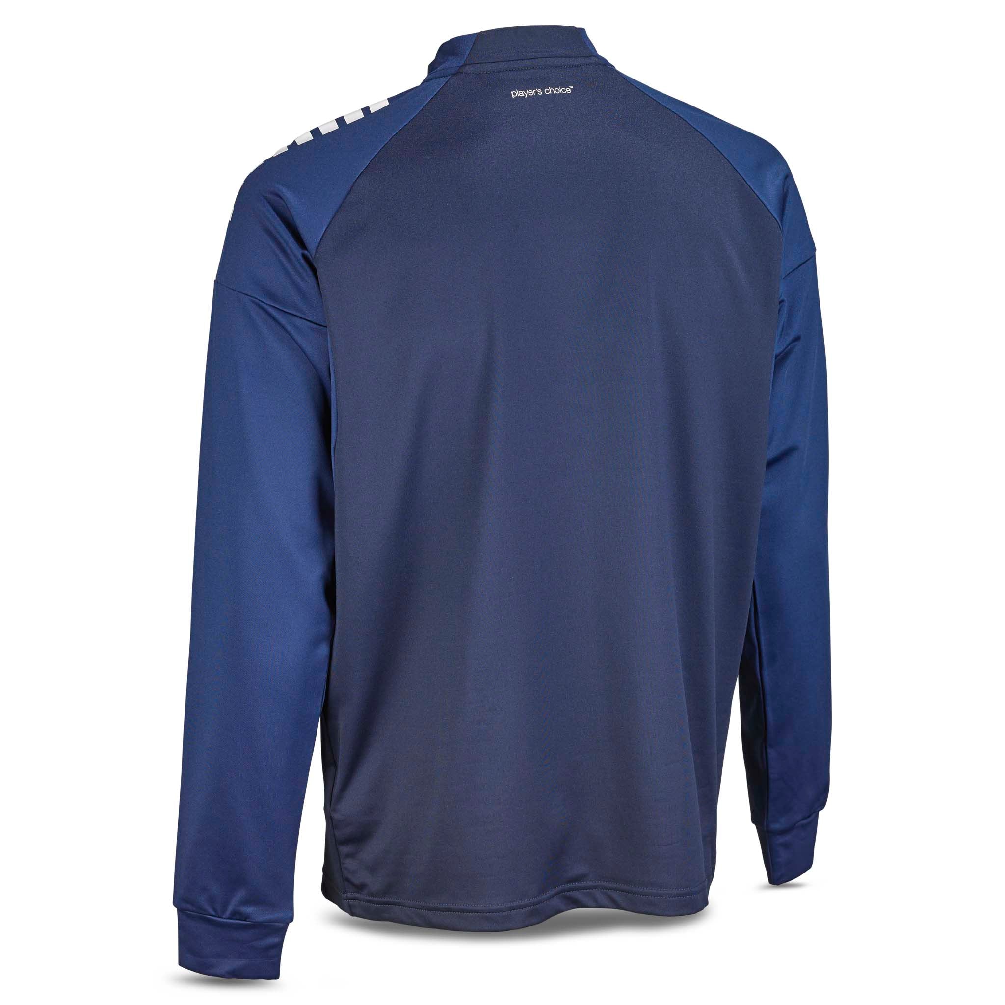 Bakside av marineblå Training sweat 1/2 zip Spain v25, Kamp- og treningstøy, med hvite skulderdetaljer.