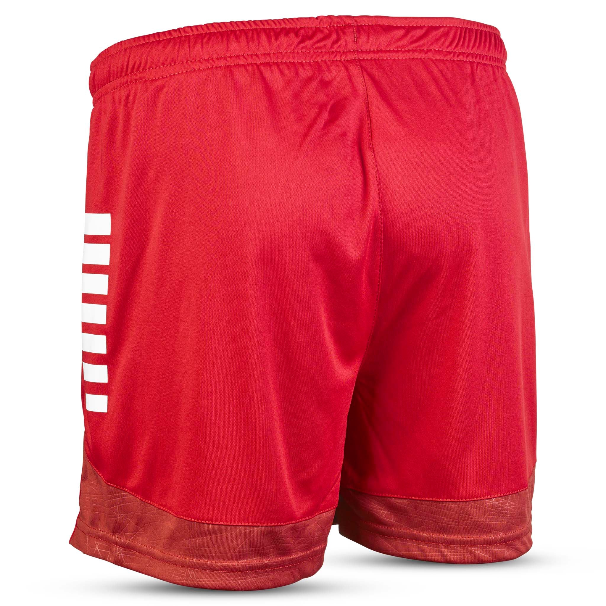 Røde Player shorts Spain woman v25, kamp- og treningstøy, bakside med hvite striper