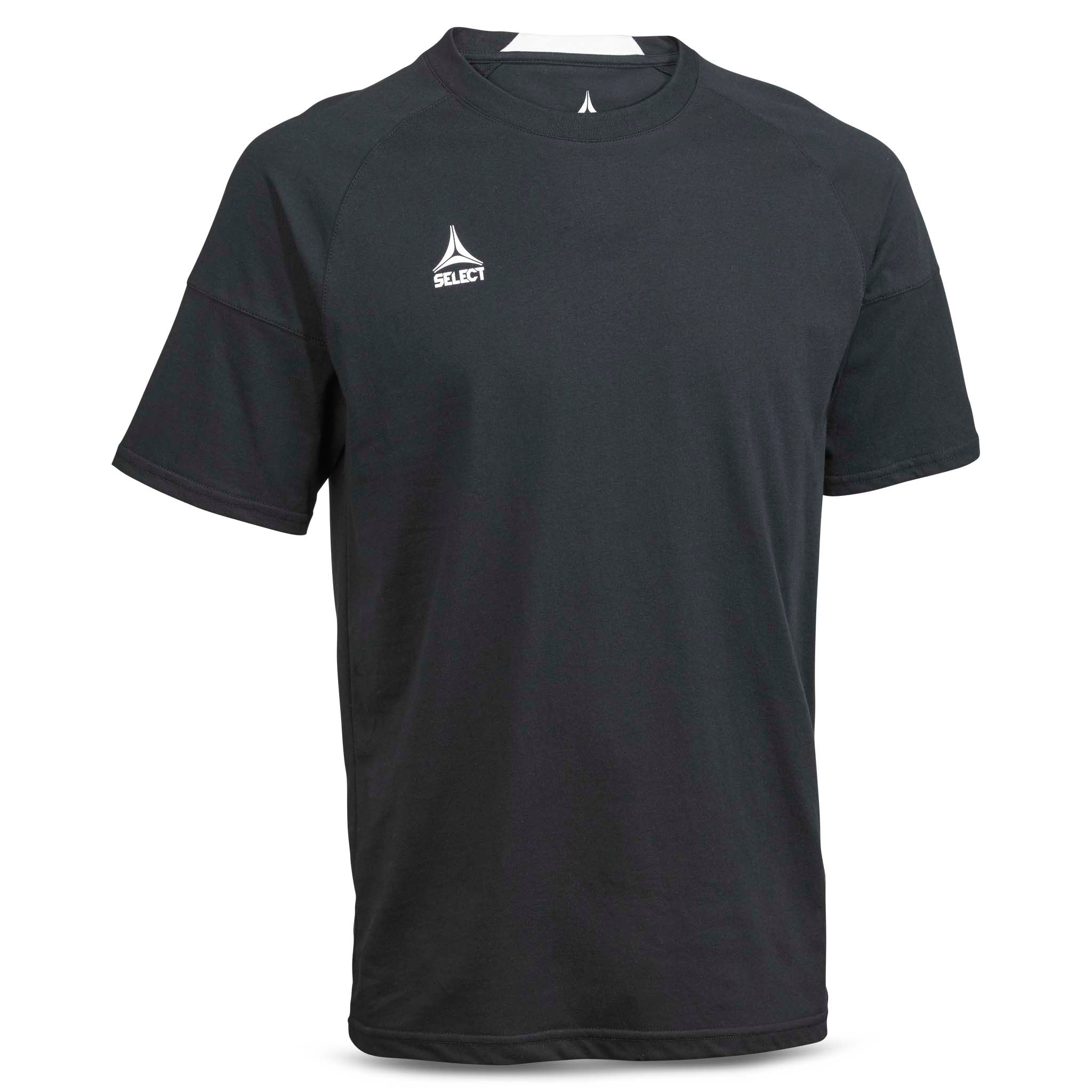 Sort T-Shirt Oxford v25 fritidsklær, forside med hvit logo på brystet.