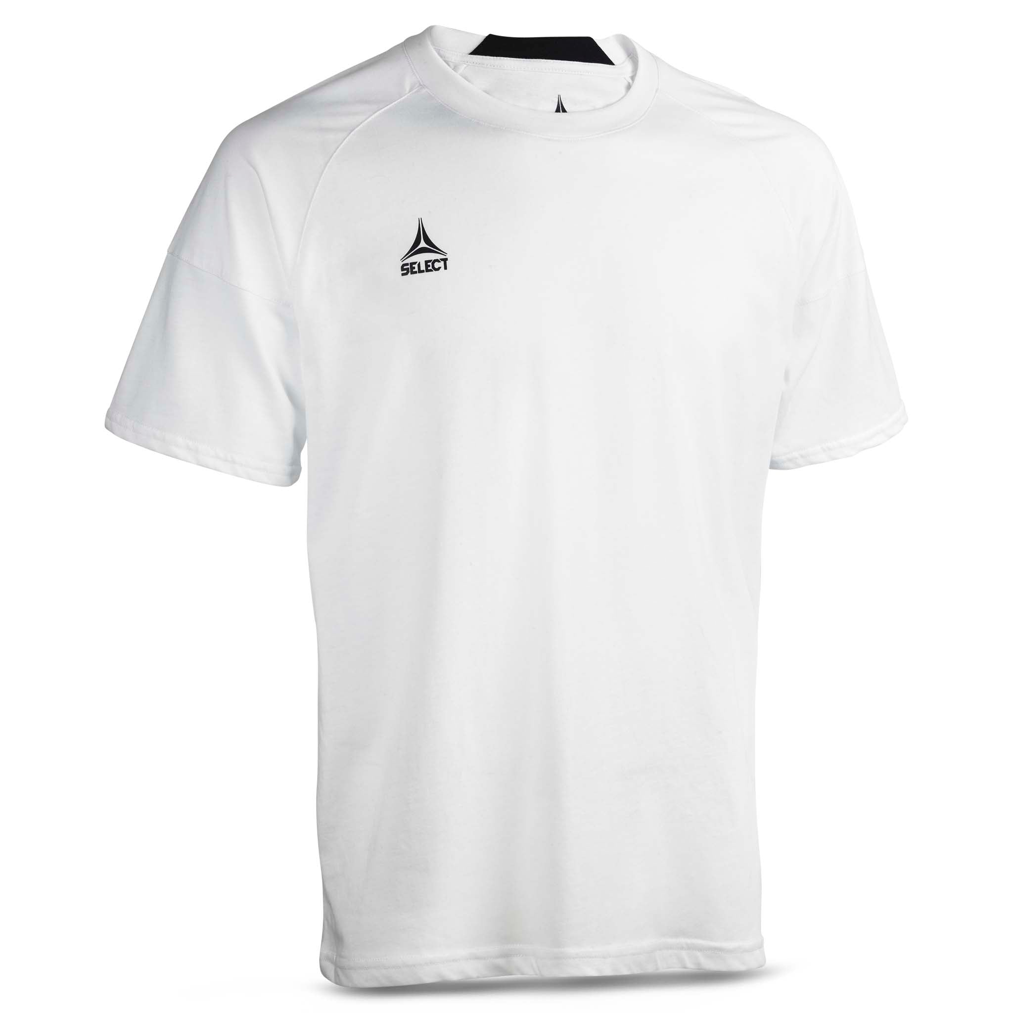 Hvit T-Shirt Oxford v25 fritidsklær, forside med sort logo på brystet.