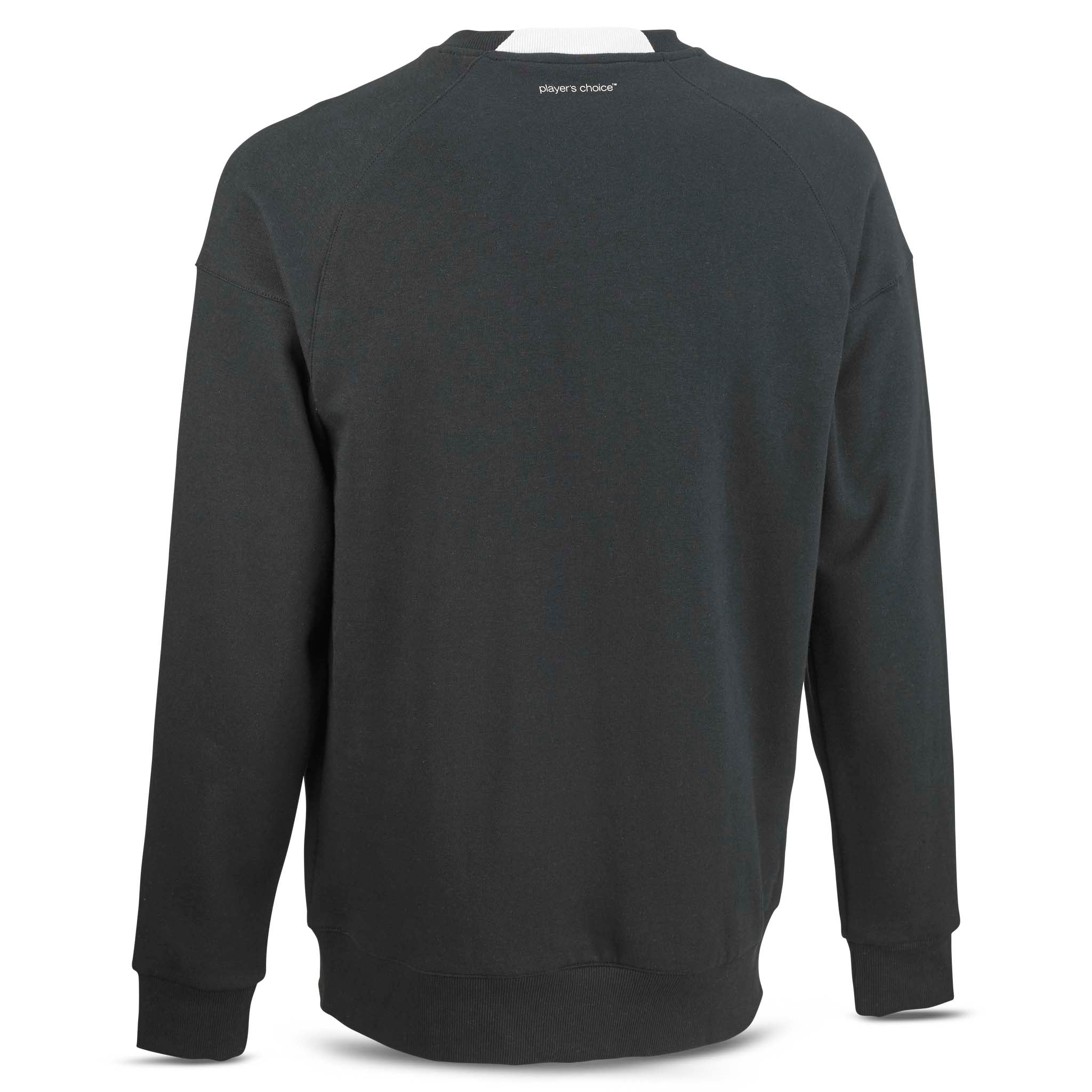 Svart Sweat Oxford v25 fritidsklær, baksidevisning av den langermede genseren.