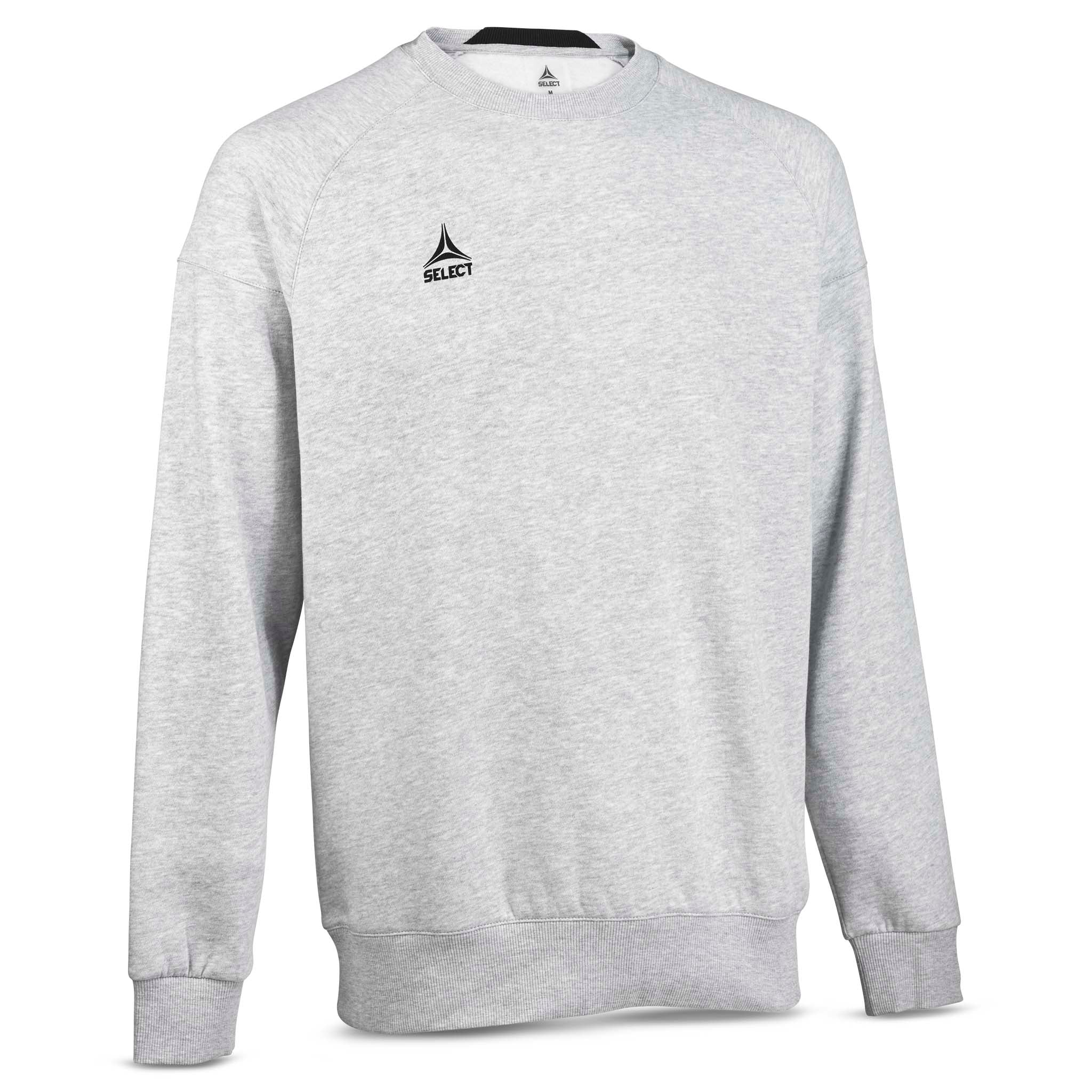 Forside av grå Sweat Oxford v25 fritidsgenser med liten logo på brystet