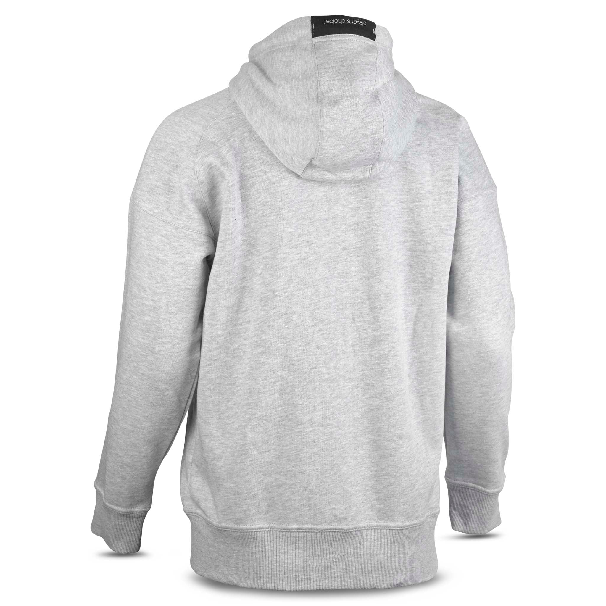 Grå Zip hoodie Oxford woman v25, fritidsklær, bakside med hette.