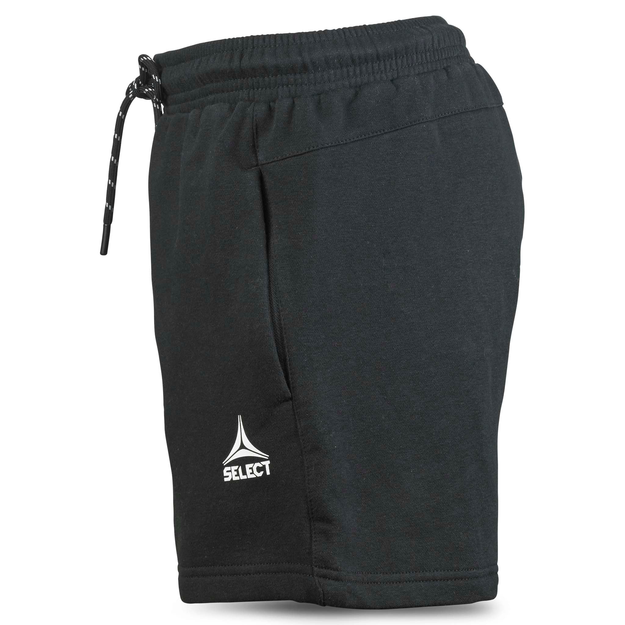 Svarte Sweat shorts Oxford women v25, fritidsklær, sett fra venstre med hvit logo og snøring