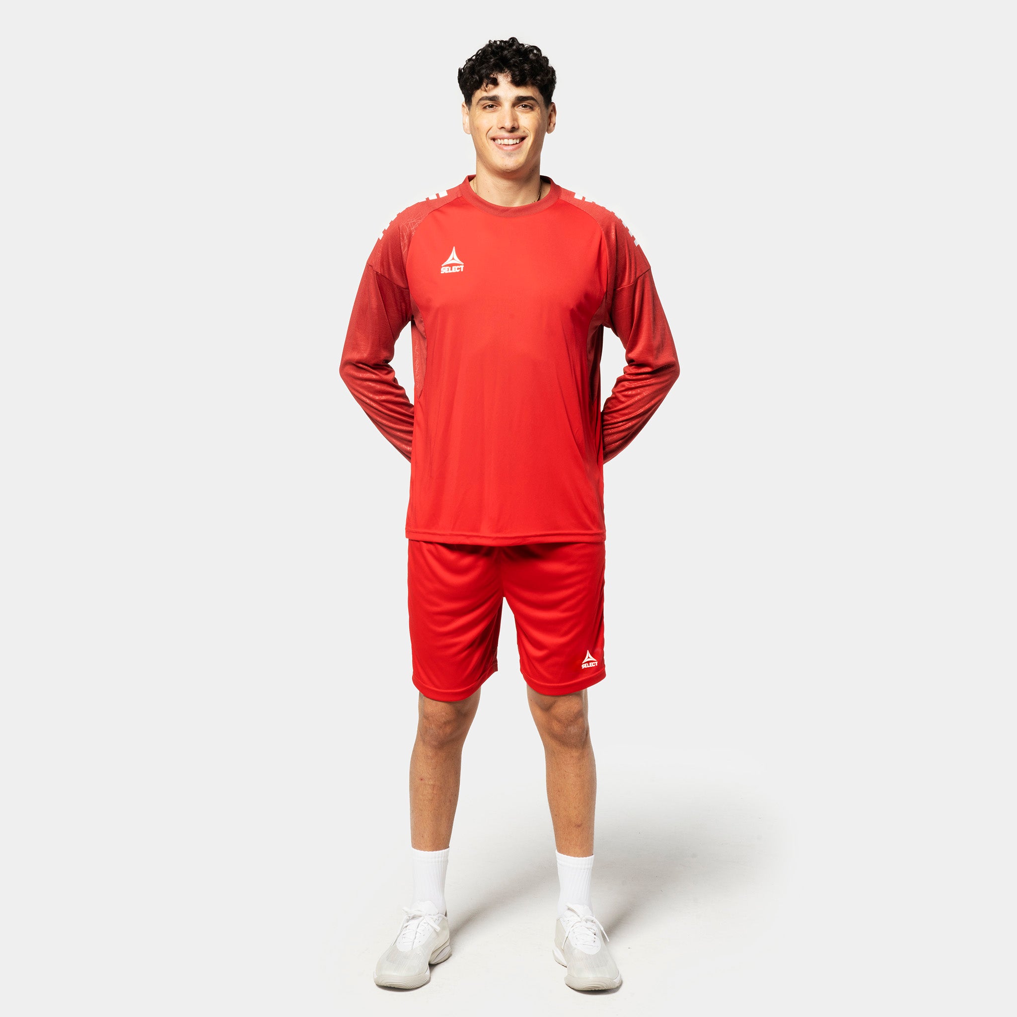 Mannlig fotballspiller i rød Player shirt L/S Spain v25, Match & Training-tøy