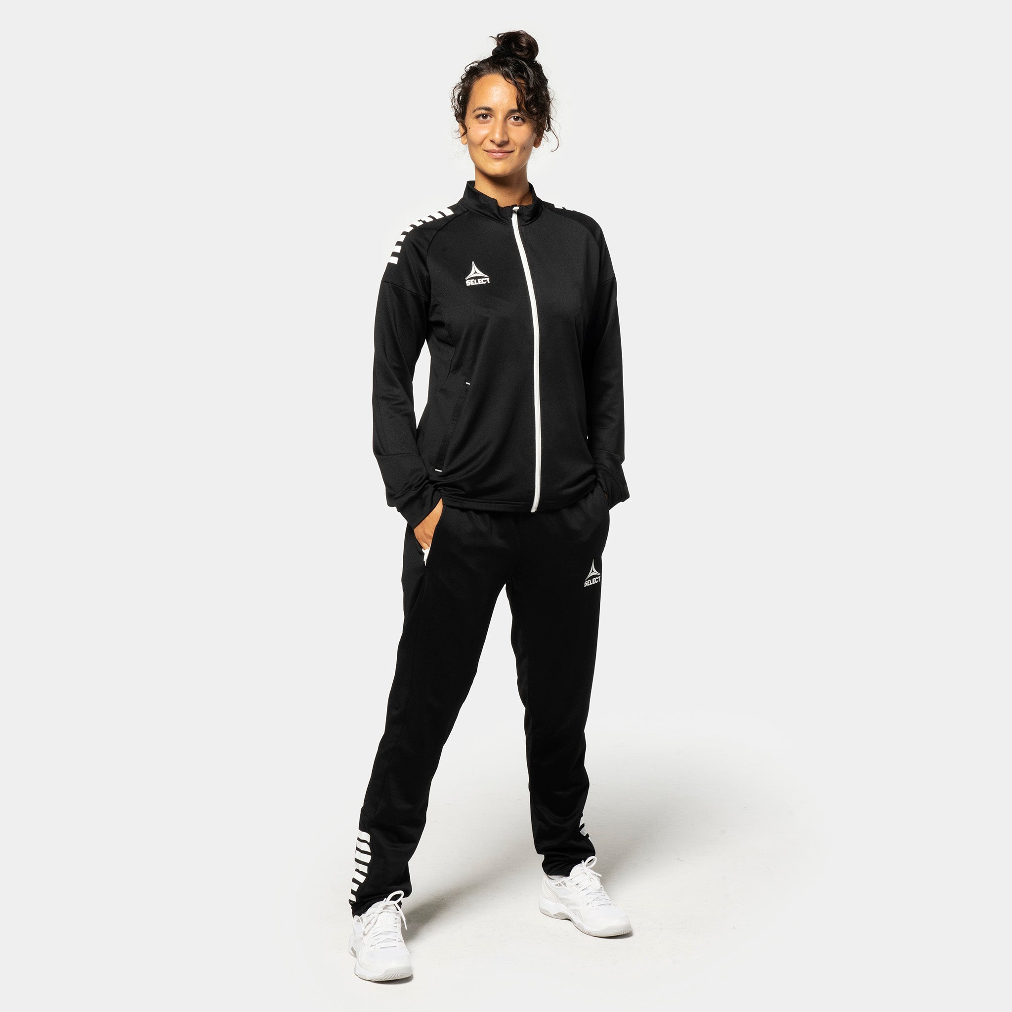 Spain Treningsjakke glidelås - Kvinner #farge_ #farge_svart/hvit #farge_svart/hvit